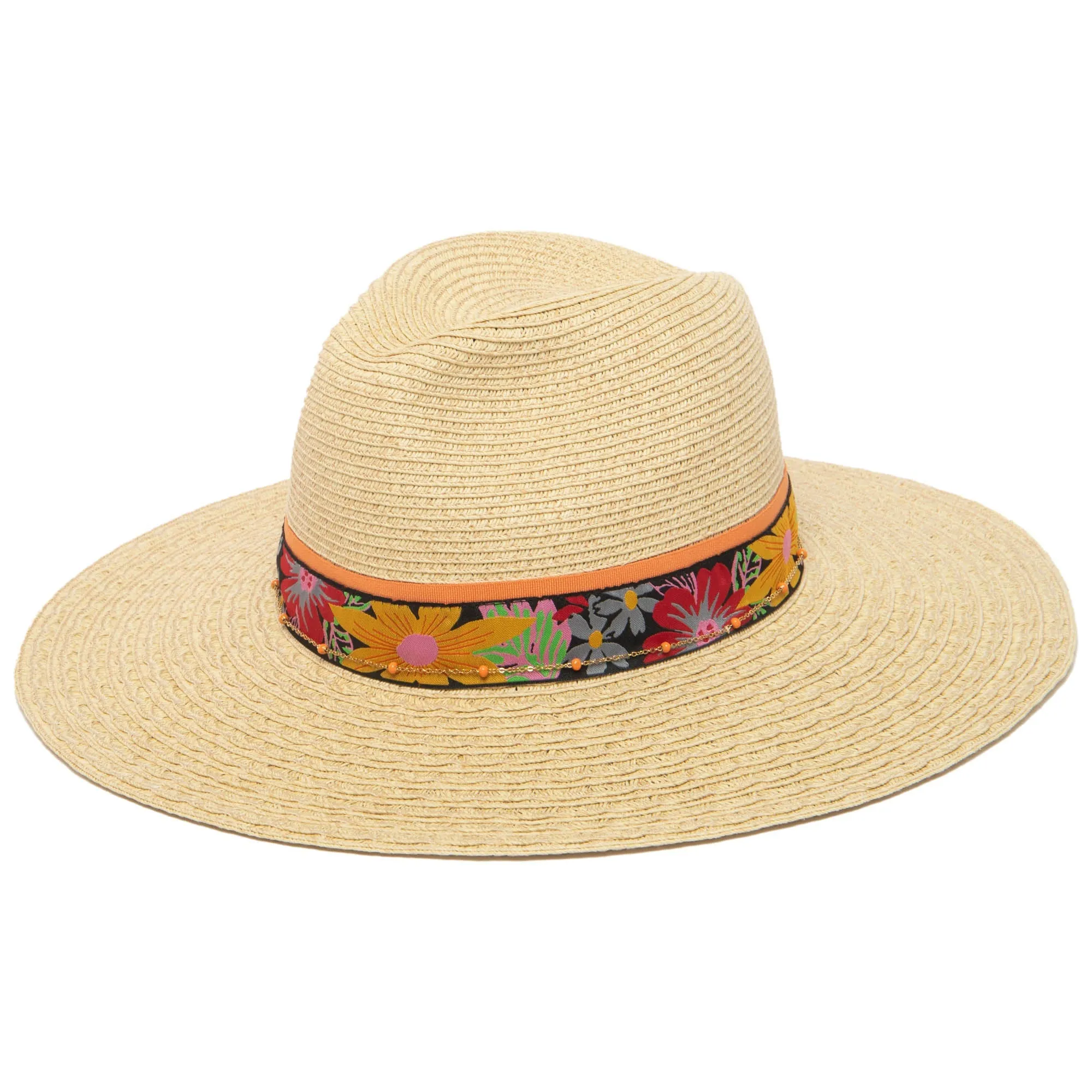 Flora - Mixed Ultrabraid Fedora with Floral Band sold by San Diego Hat Company