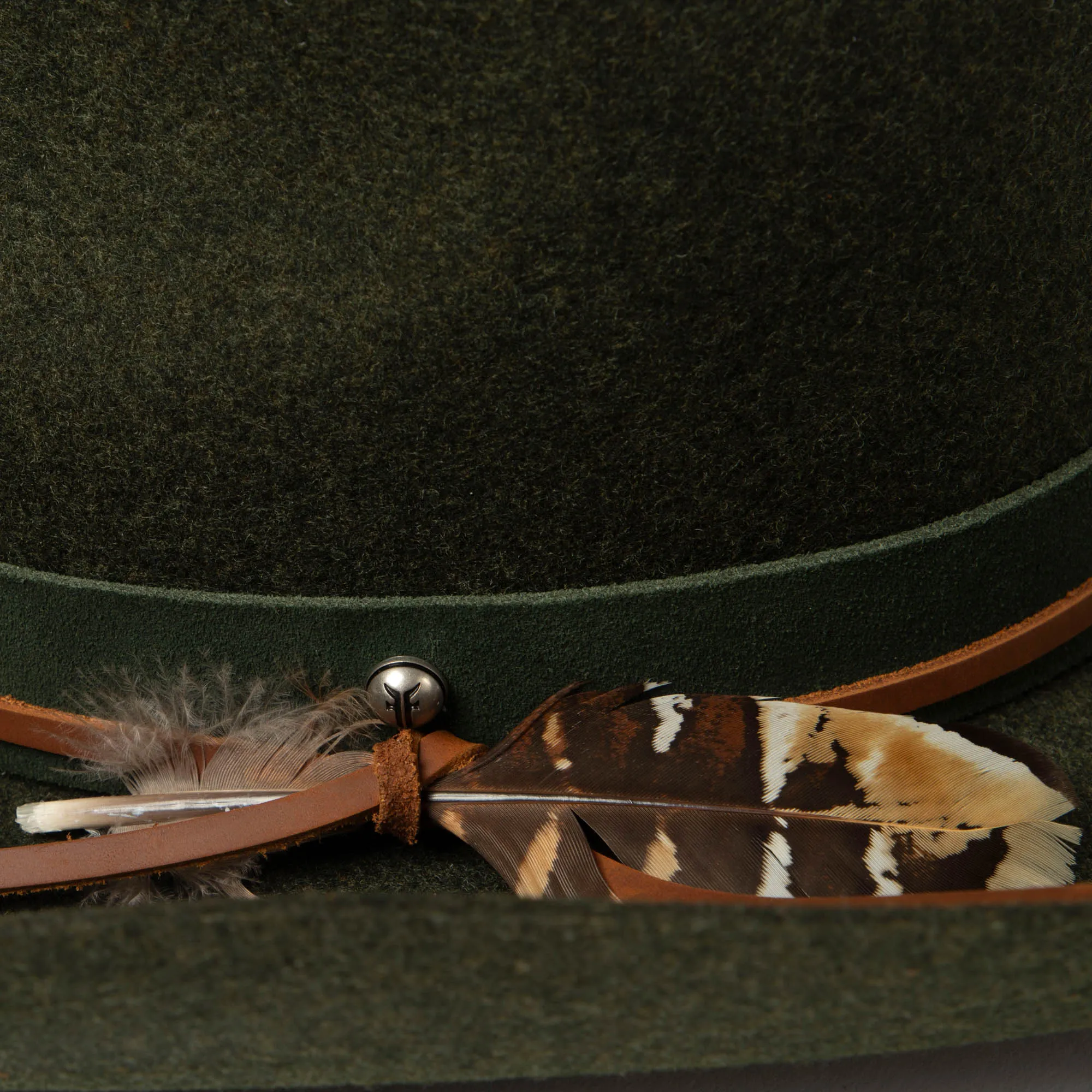 Wool Cowboy Hat with Pinch Crown and Feather by FRYE sold by San Diego Hat Company product image thumbnail 2