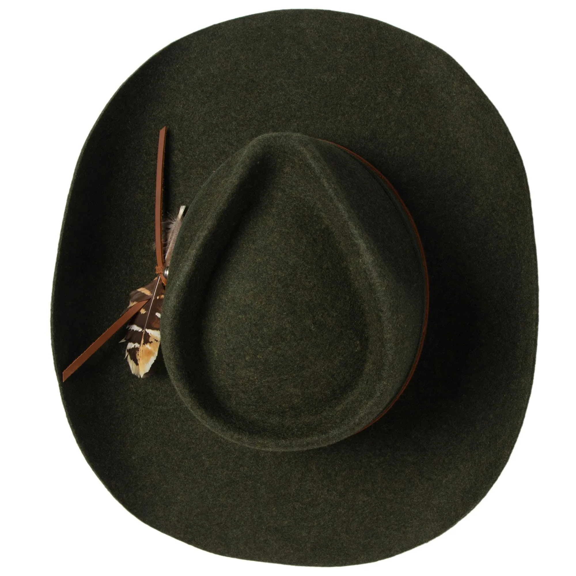 Wool Cowboy Hat with Pinch Crown and Feather by FRYE sold by San Diego Hat Company product image thumbnail 5