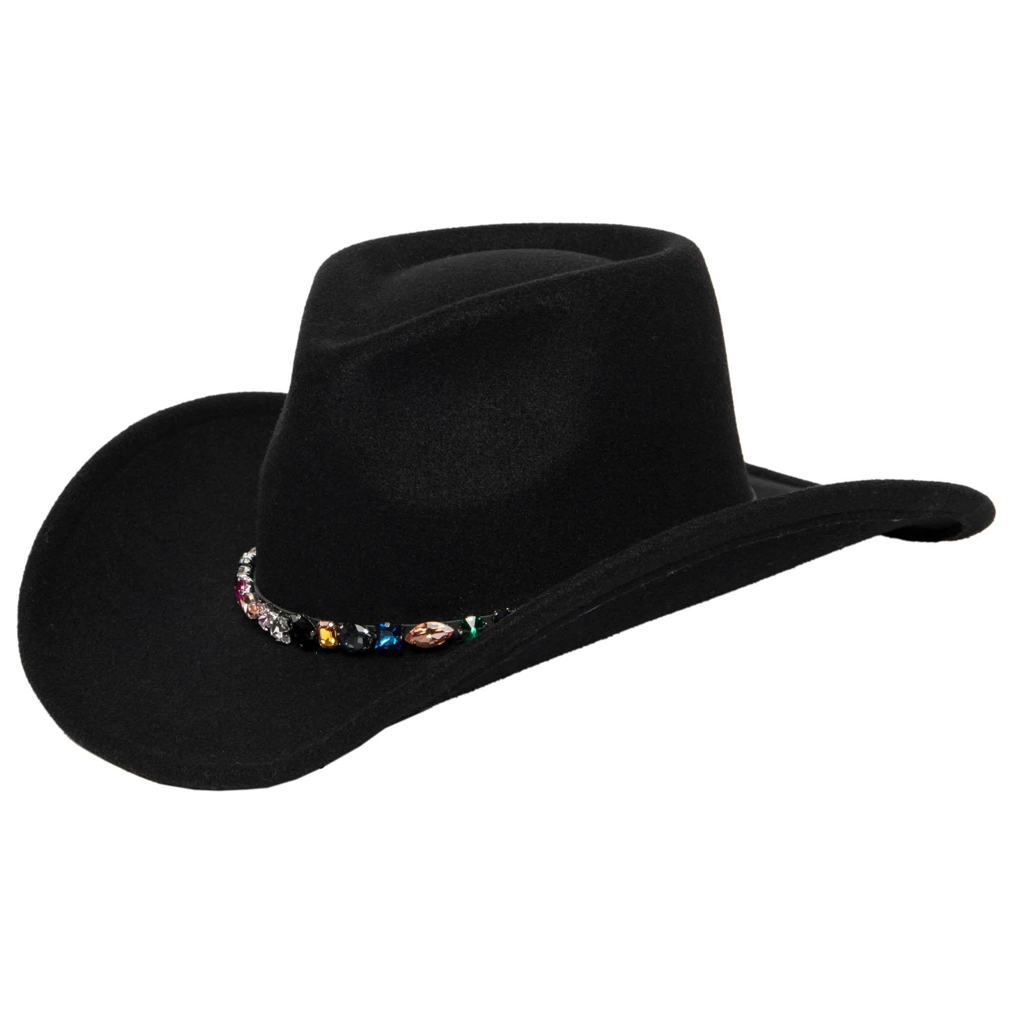 Pinch Crown Cowboy with Multi Gemstone Band sold by San Diego Hat Company