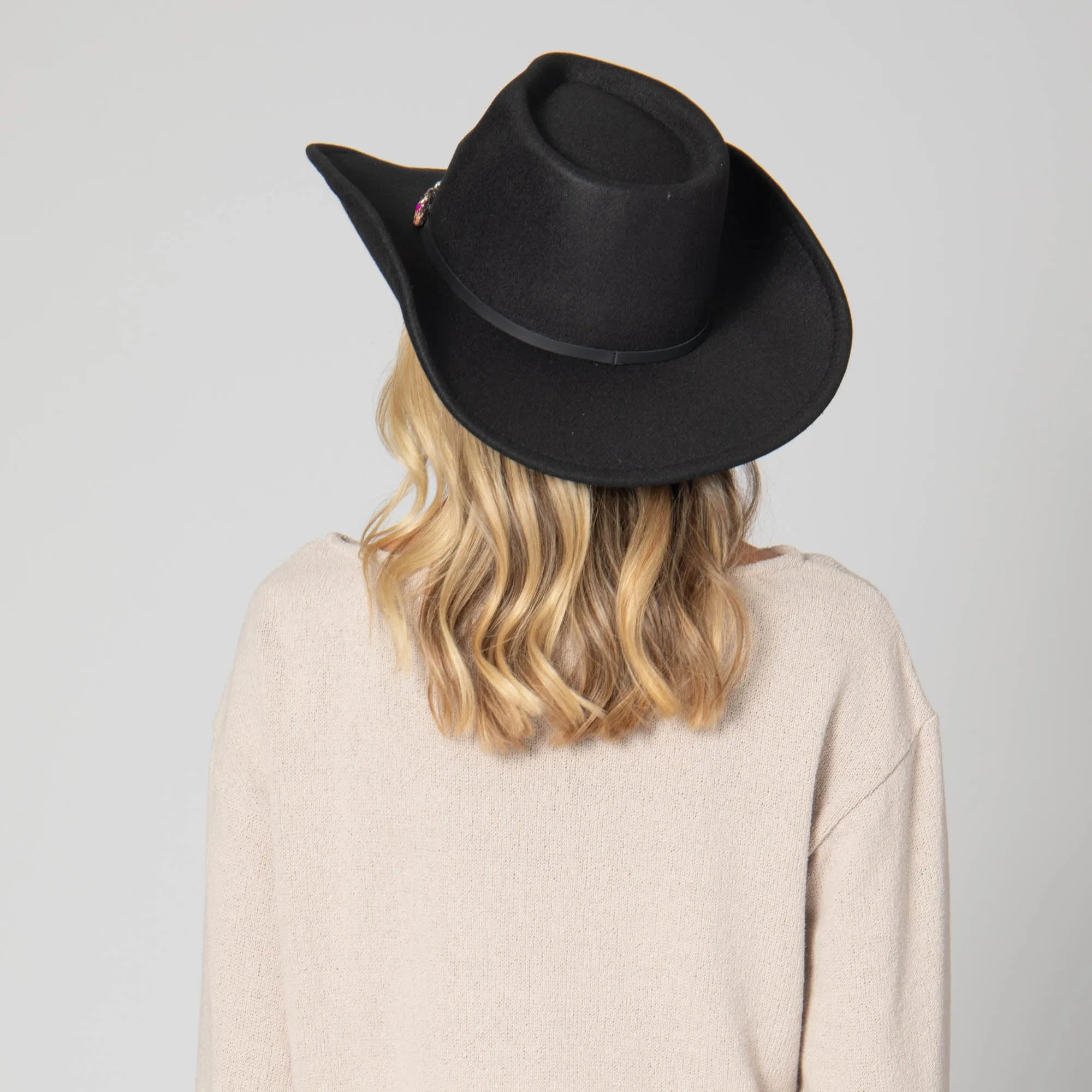 Pinch Crown Cowboy with Multi Gemstone Band sold by San Diego Hat Company product image thumbnail 5