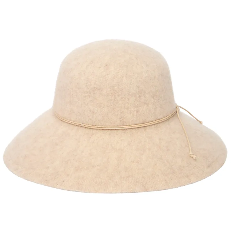 Park Lane - Wool Blend Floppy Hat with Leather Cording Trim made by San Diego Hat Company