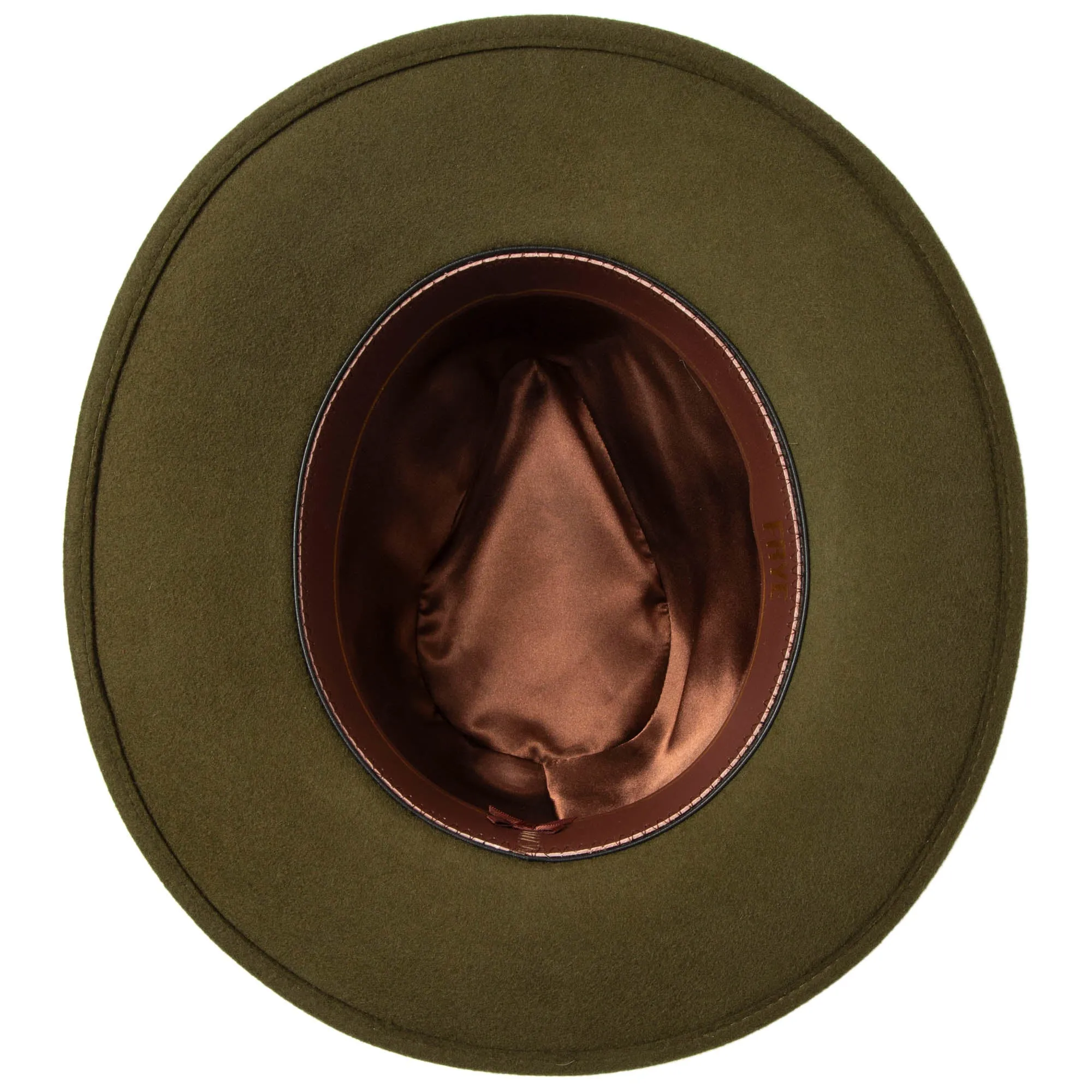 Men's Wool Felt Pinch Crown Fedora with Leather Band by FRYE sold by San Diego Hat Company product image thumbnail 2