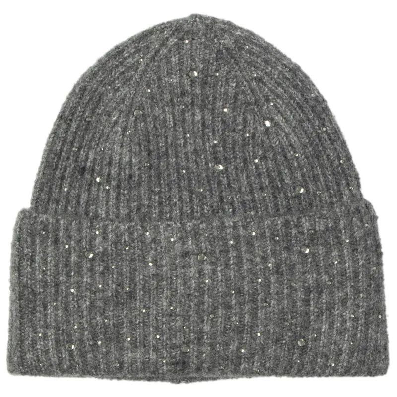 Juliet - Rib Knit Cuff Beanie with Tonal Rhinestones sold by San Diego Hat Company