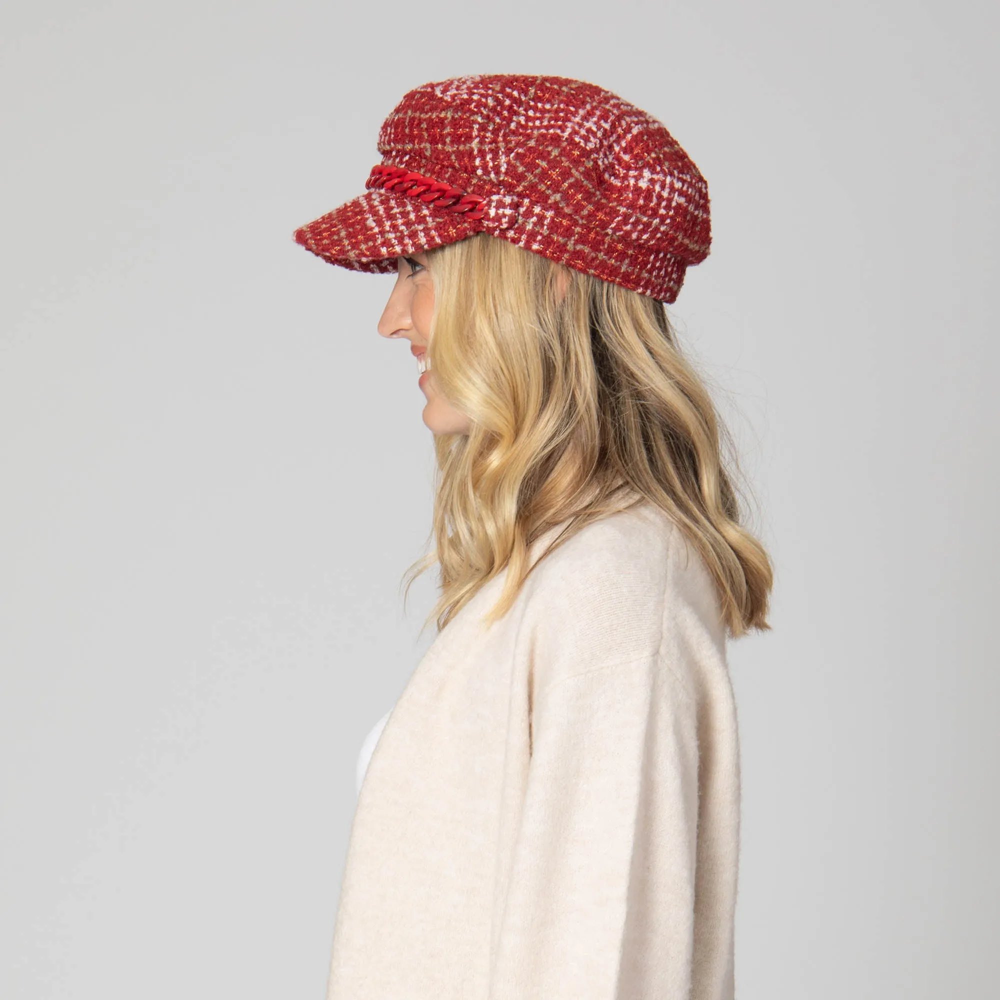 Emmy Lou - Cut & Sew Tweed Cabbie Hat sold by San Diego Hat Company product image thumbnail 4