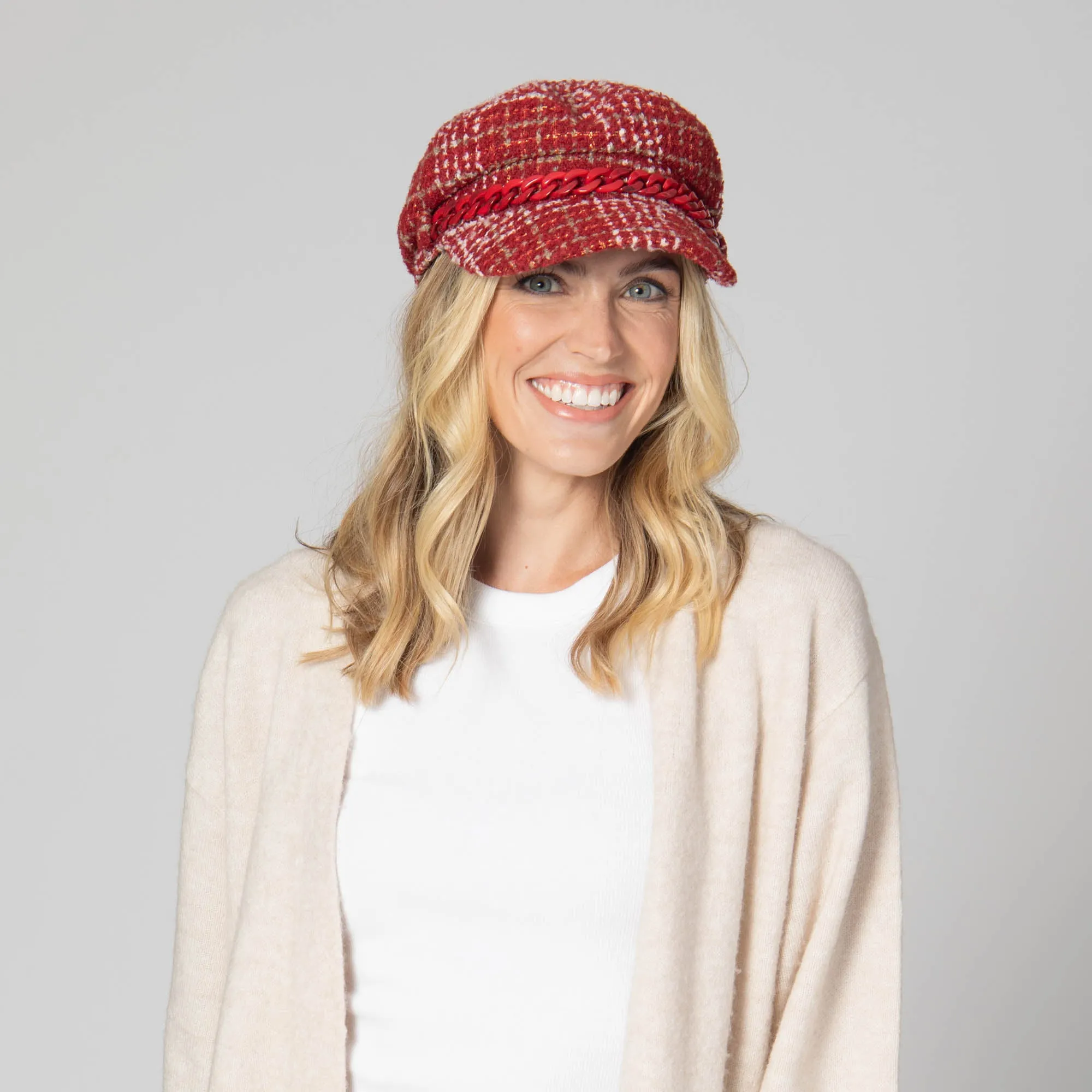 Emmy Lou - Cut & Sew Tweed Cabbie Hat sold by San Diego Hat Company product image thumbnail 2