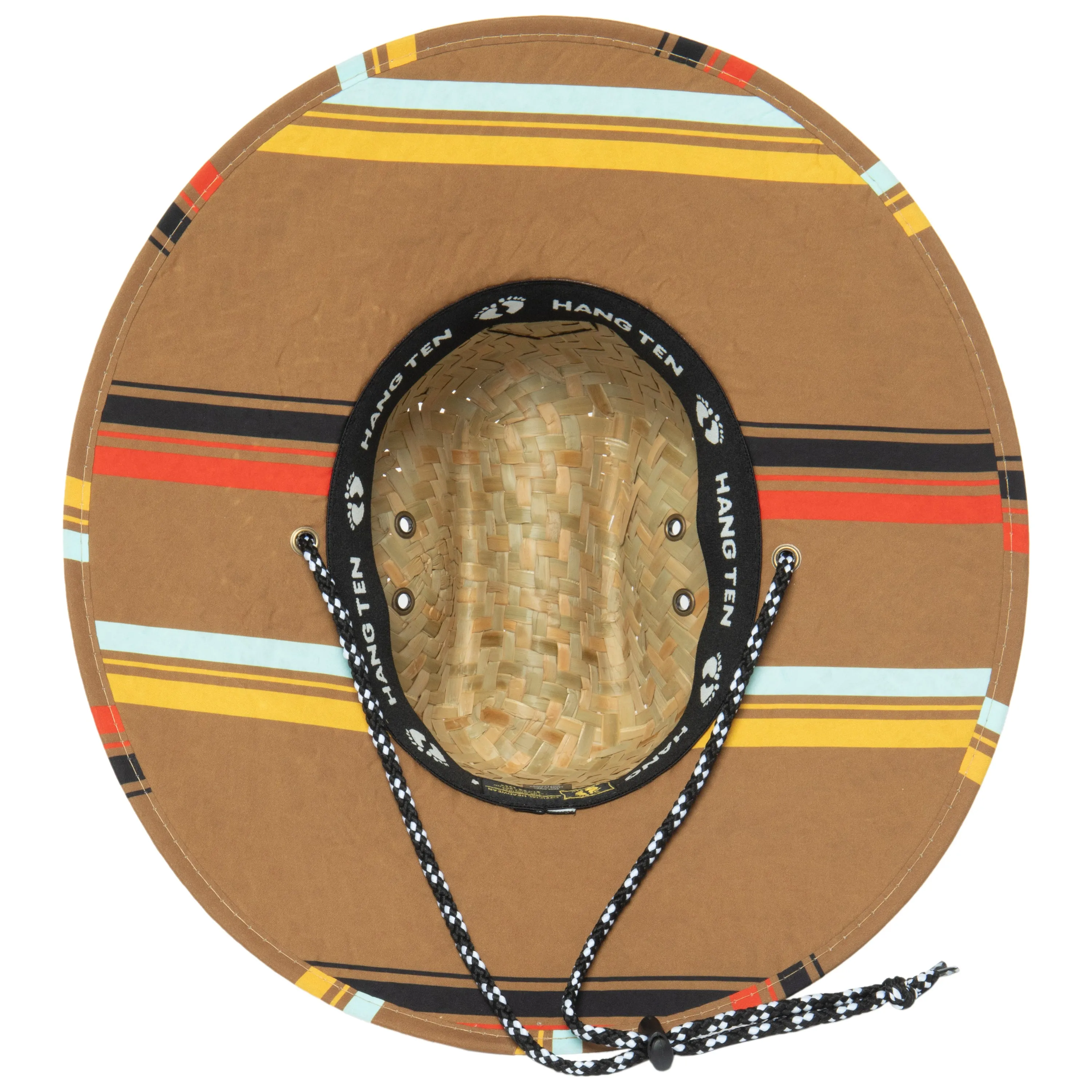 Good Vibrations - Lifeguard Hat with Brown Striped Under Brim by Hang Ten sold by San Diego Hat Company product image thumbnail 2