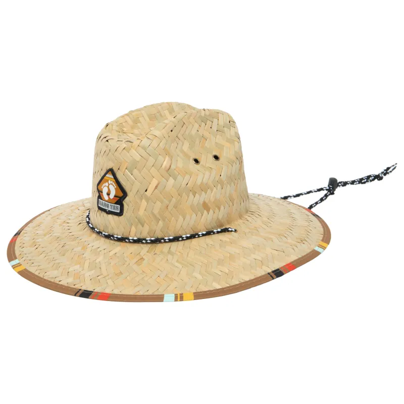 Good Vibrations - Lifeguard Hat with Brown Striped Under Brim by Hang Ten sold by San Diego Hat Company