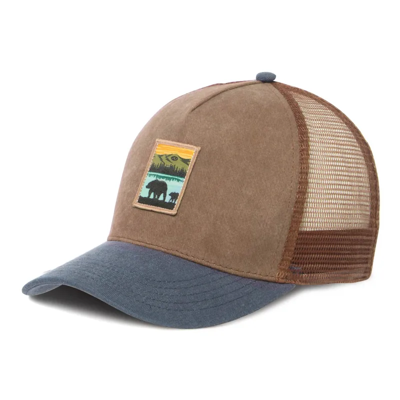 Heritage Line - Mens Trucker Hat with Bear Patch sold by San Diego Hat Company
