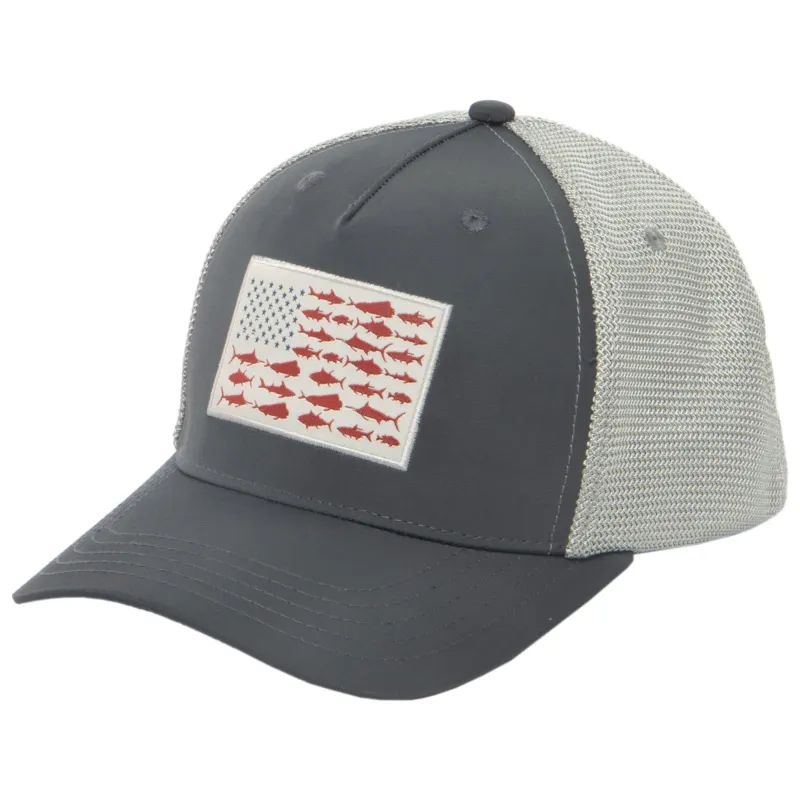 Water Performance - Mens Americana Fishing Trucker Hat made by San Diego Hat Company