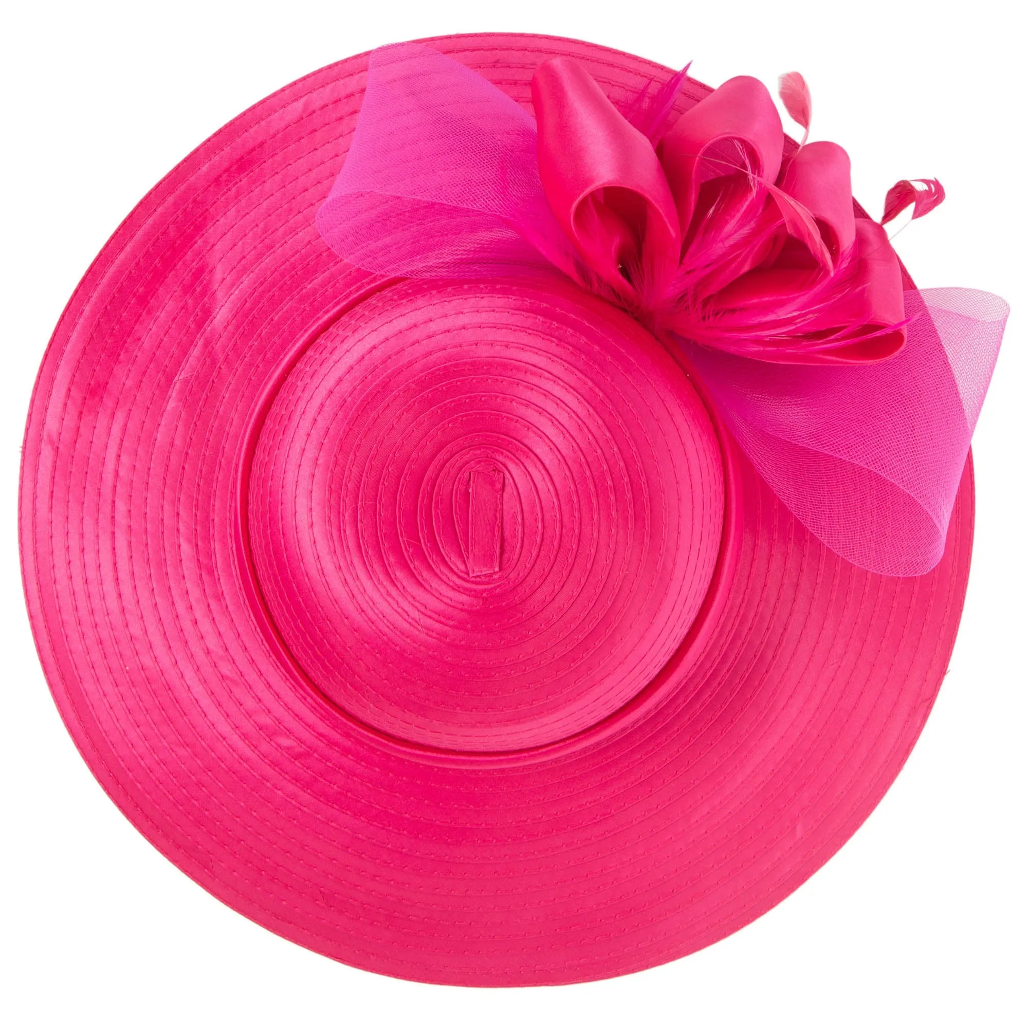 Women's Round Crown Organza Bow Dress Hat sold by San Diego Hat Company product image thumbnail 5