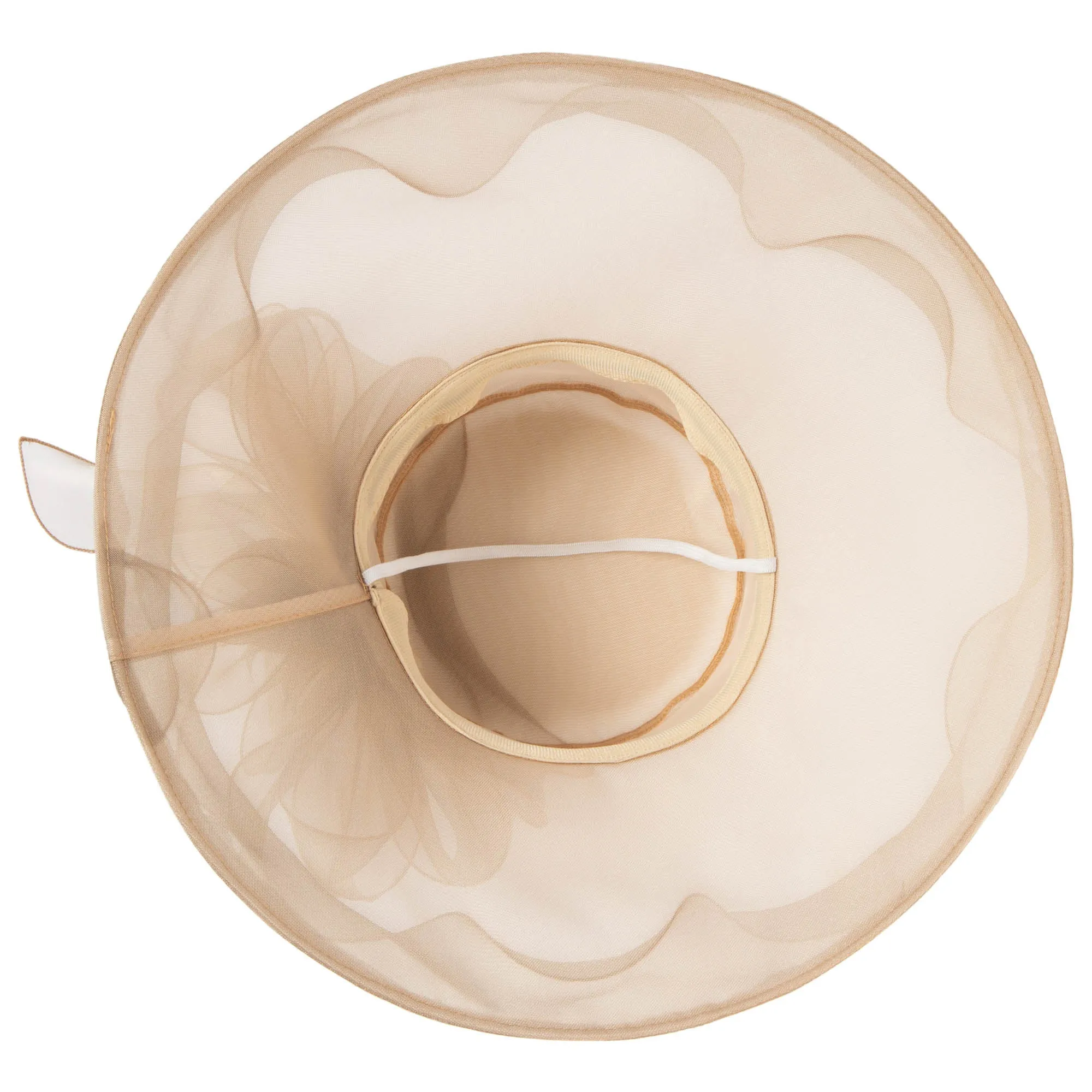 Women's Gold Organza Mesh Dress Hat (DRS1031) sold by San Diego Hat Company product image thumbnail 4