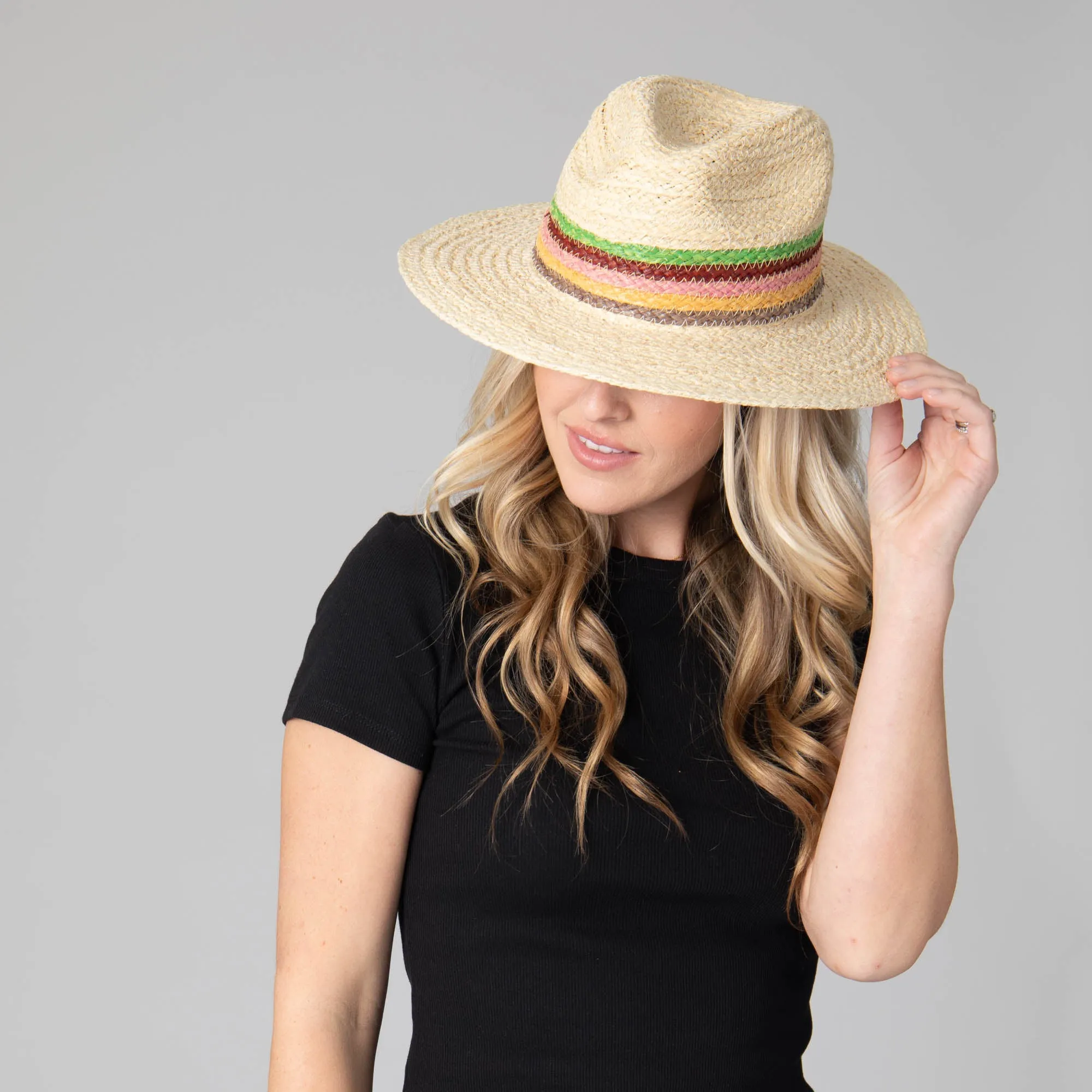 Sunrise Women's Raffia Fedora sold by San Diego Hat Company product image thumbnail 3