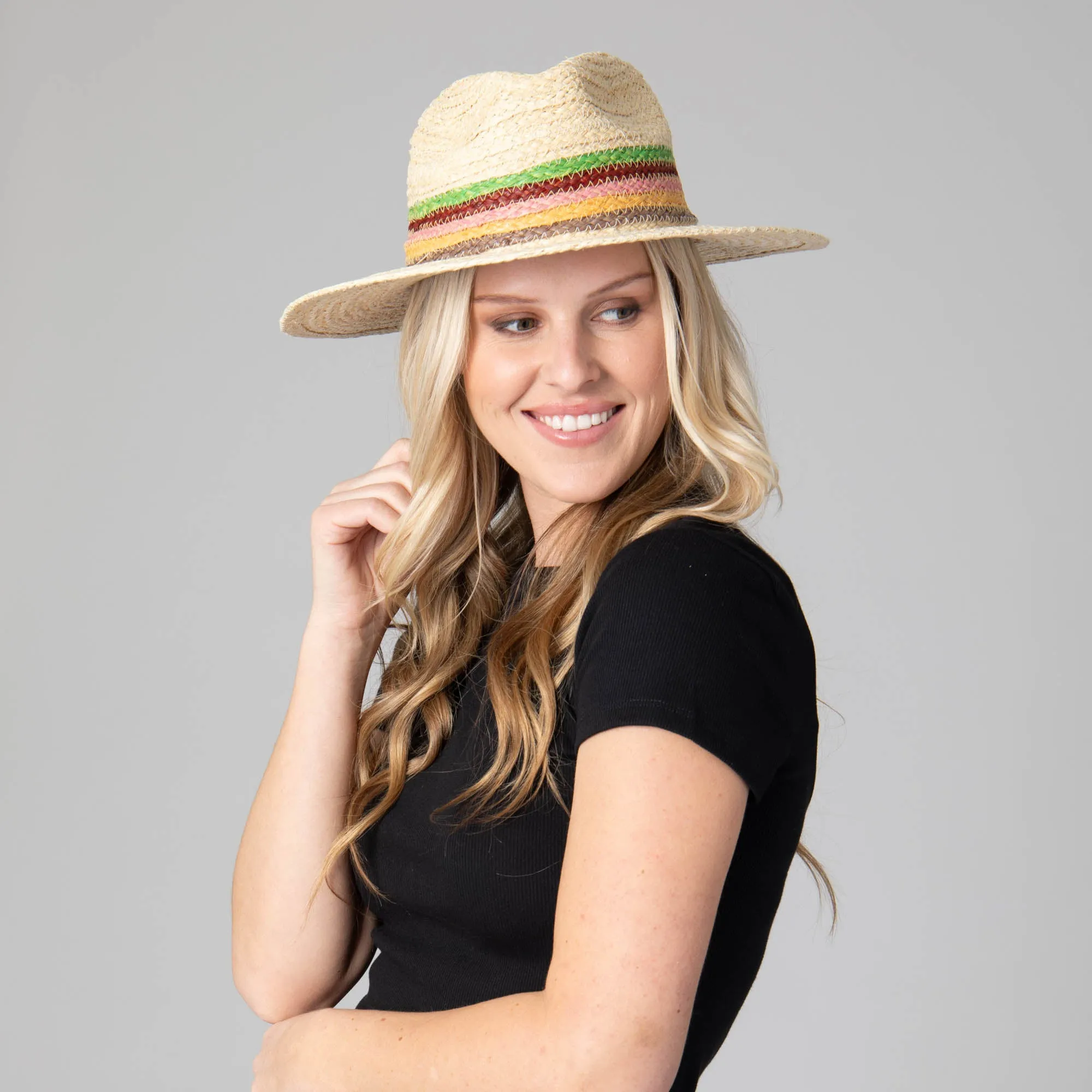 Sunrise Women's Raffia Fedora sold by San Diego Hat Company product image thumbnail 2