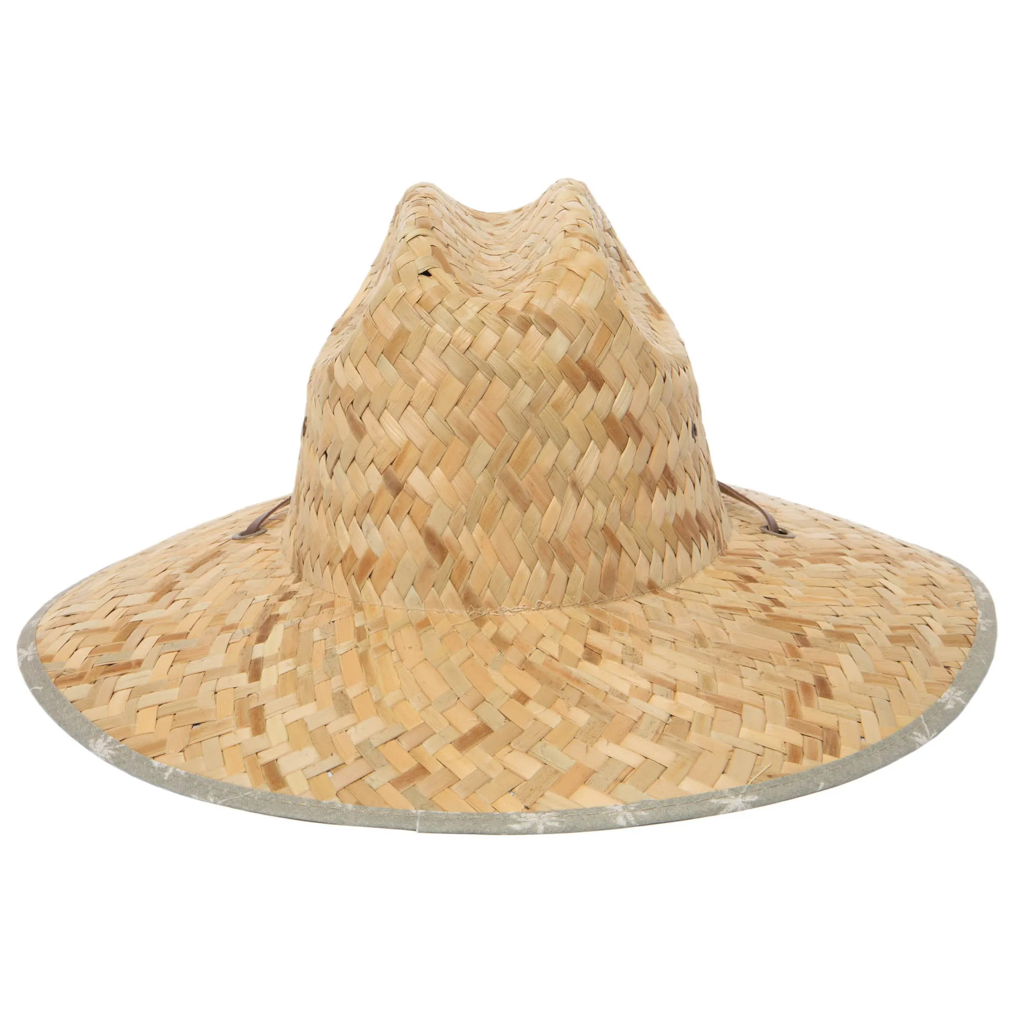 Mens Straw Lifeguard with Palm Tree Printed Under-brim sold by San Diego Hat Company product image thumbnail 3