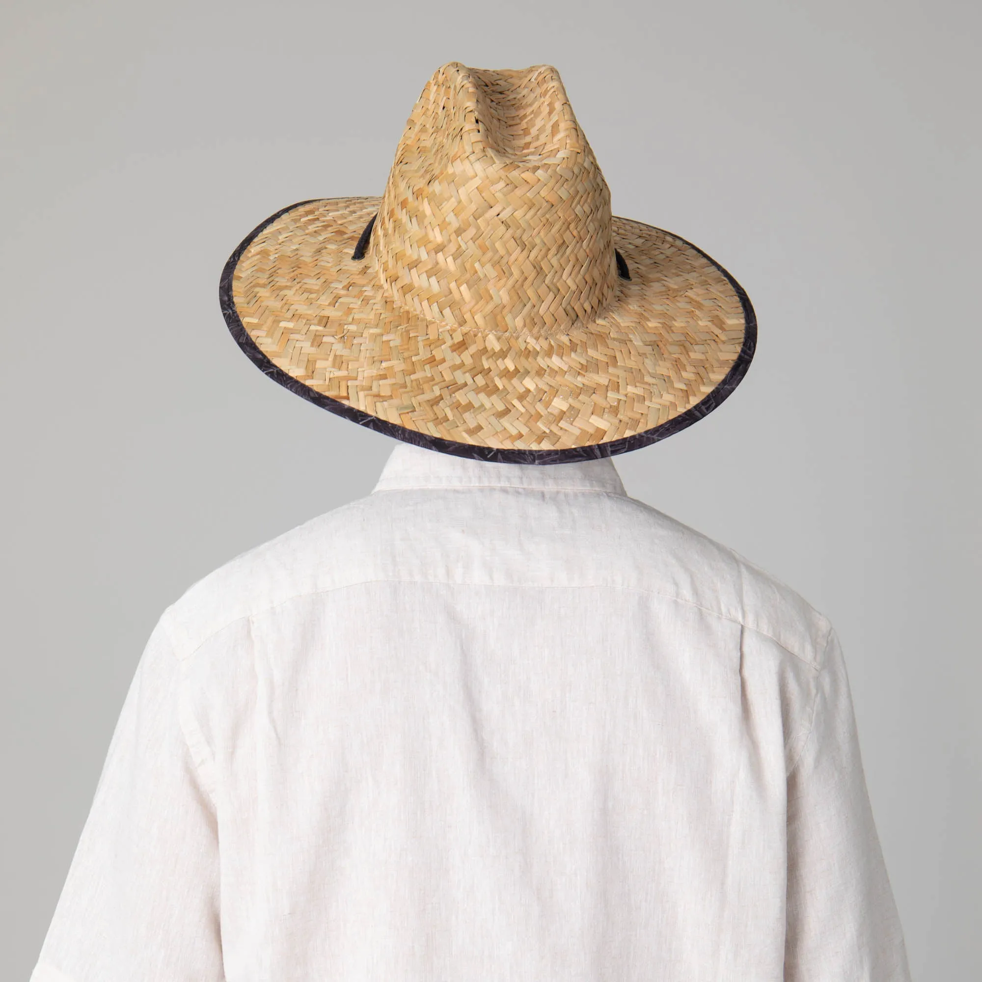 Mens Straw Lifeguard with Tropical Printed Under-brim sold by San Diego Hat Company product image thumbnail 5