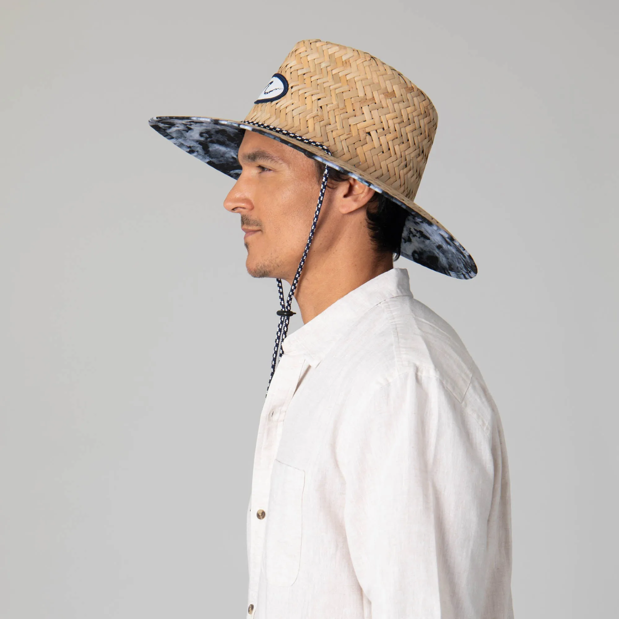 Mens Straw Lifeguard with Ocean Wave Under-brim sold by San Diego Hat Company product image thumbnail 5
