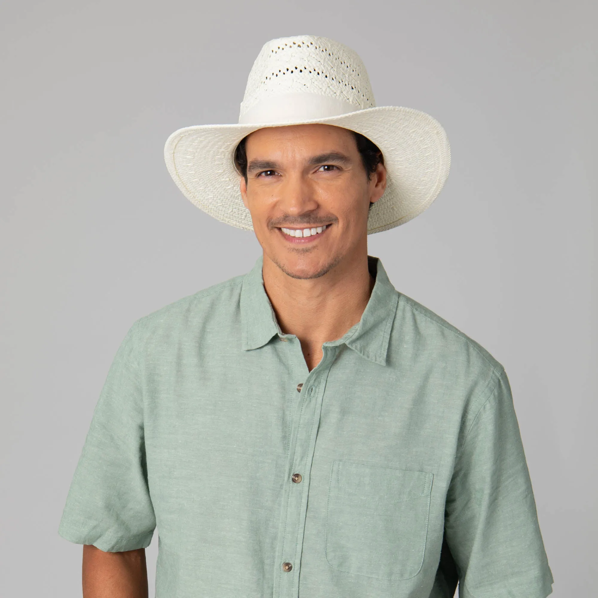 Mens Paperbraid Ivory Fedora sold by San Diego Hat Company product image thumbnail 2