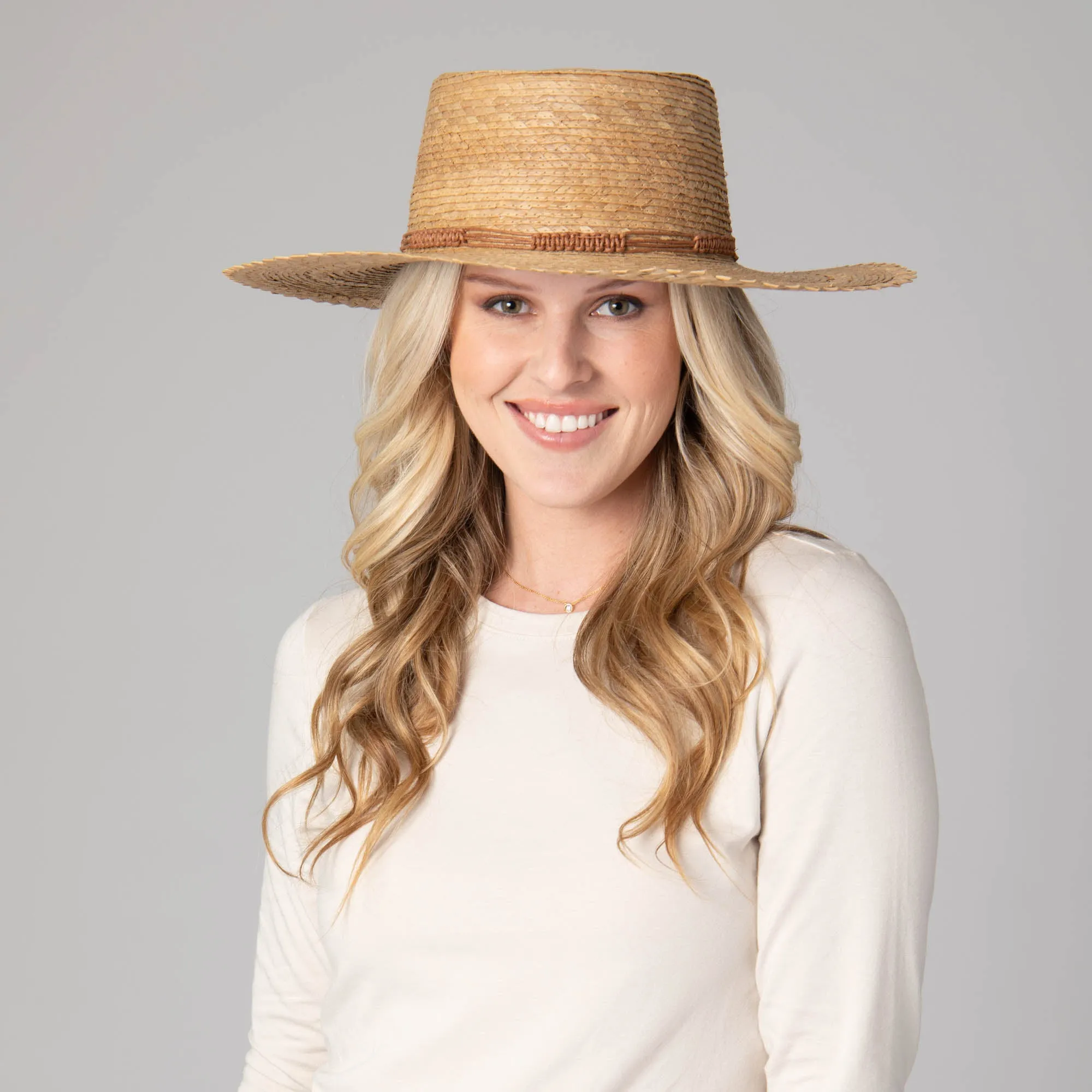 Athena - Women's Buri Straw Telescope Boater sold by San Diego Hat Company product image thumbnail 2