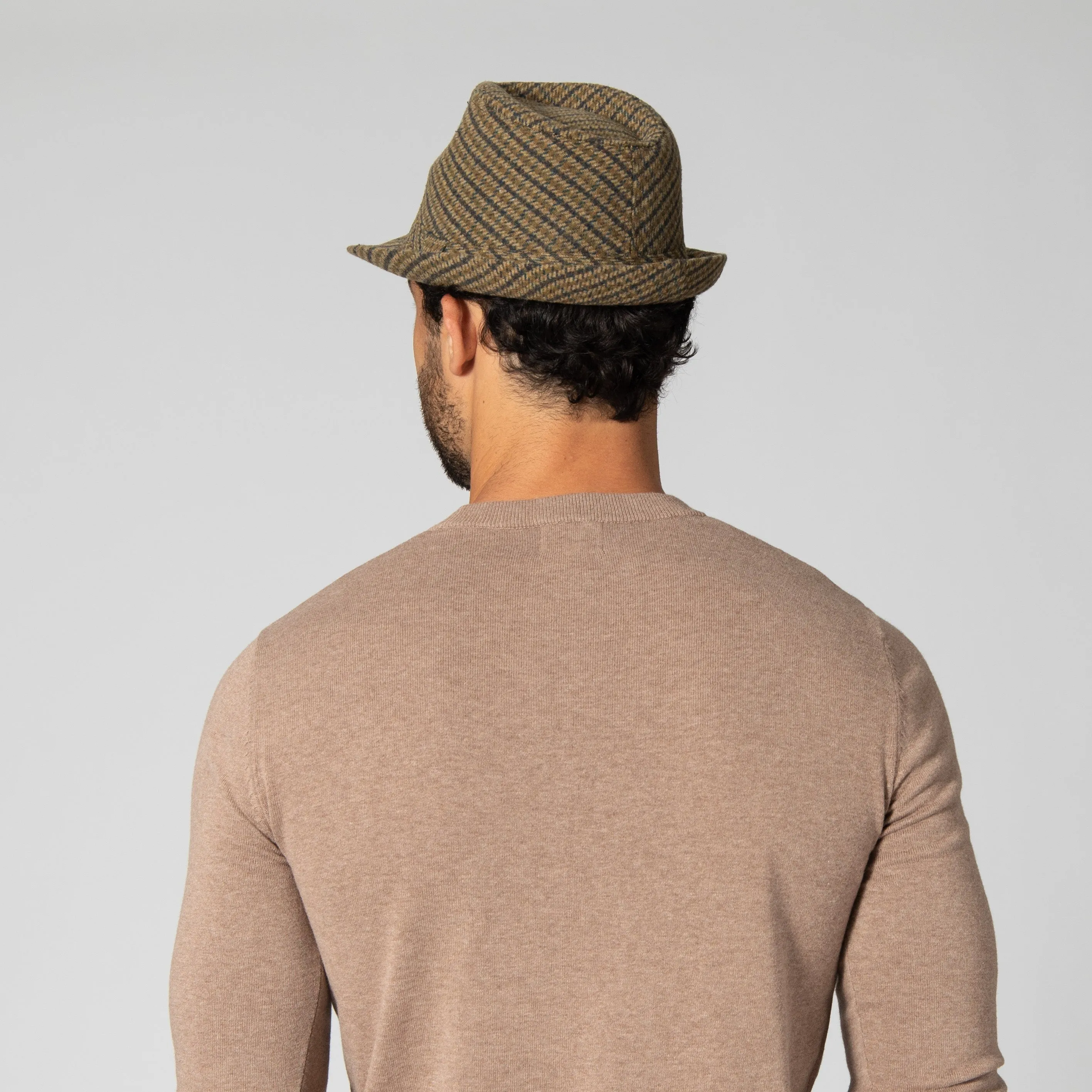 Men's Houndstooth Plaid Fedora sold by San Diego Hat Company product image thumbnail 5