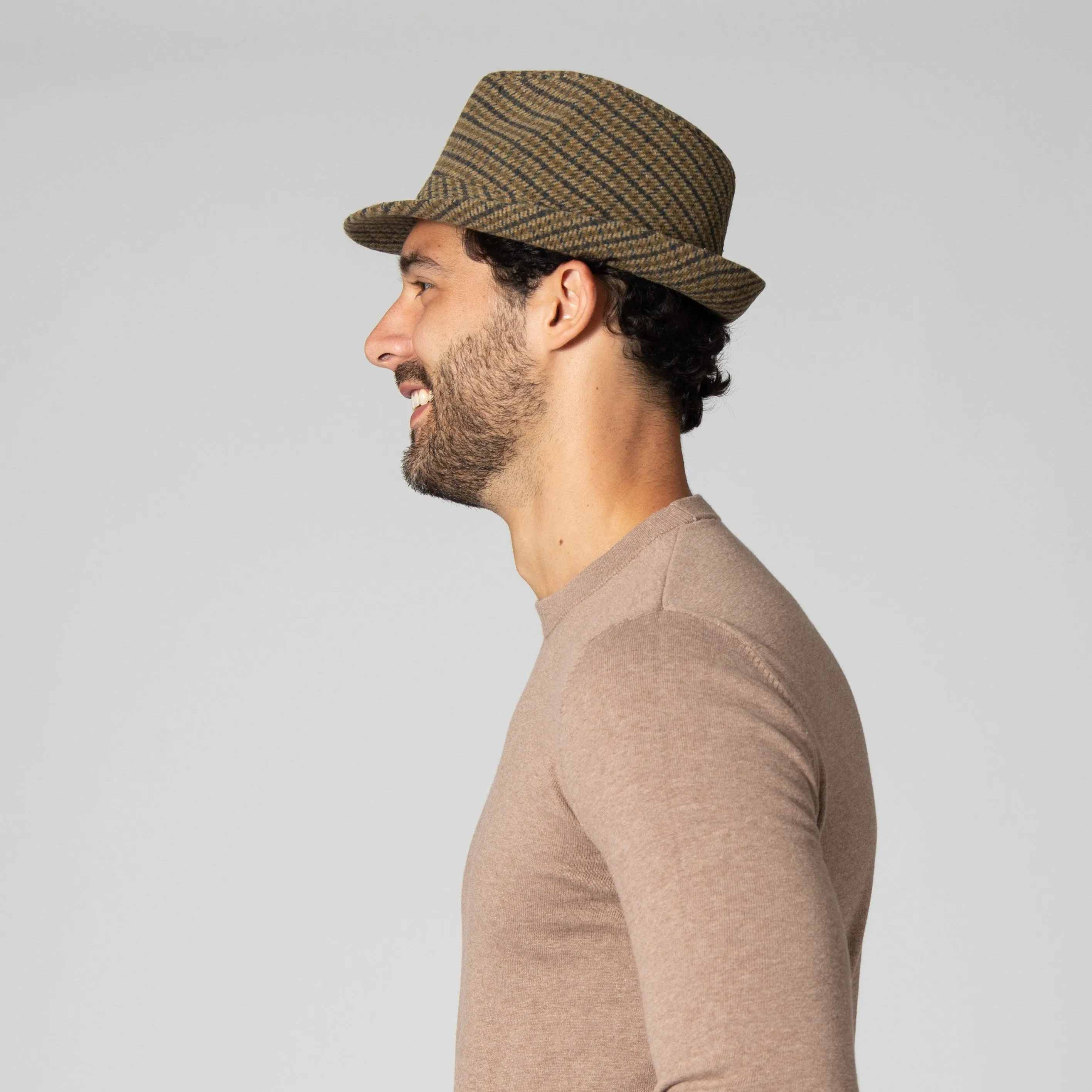 Men's Houndstooth Plaid Fedora sold by San Diego Hat Company product image thumbnail 4