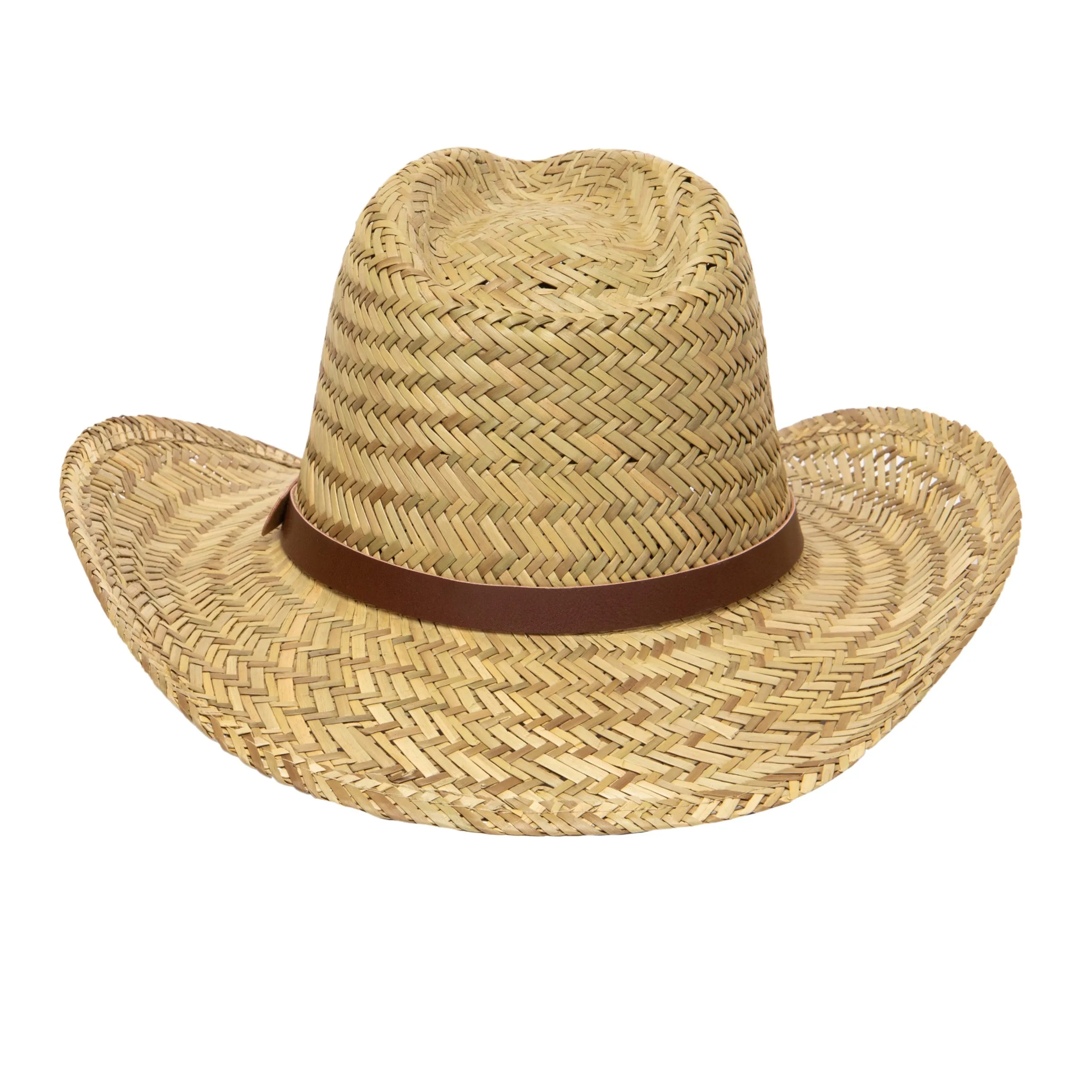 Men's Woven Rush Straw Cowboy With Pu Band sold by San Diego Hat Company product image thumbnail 4