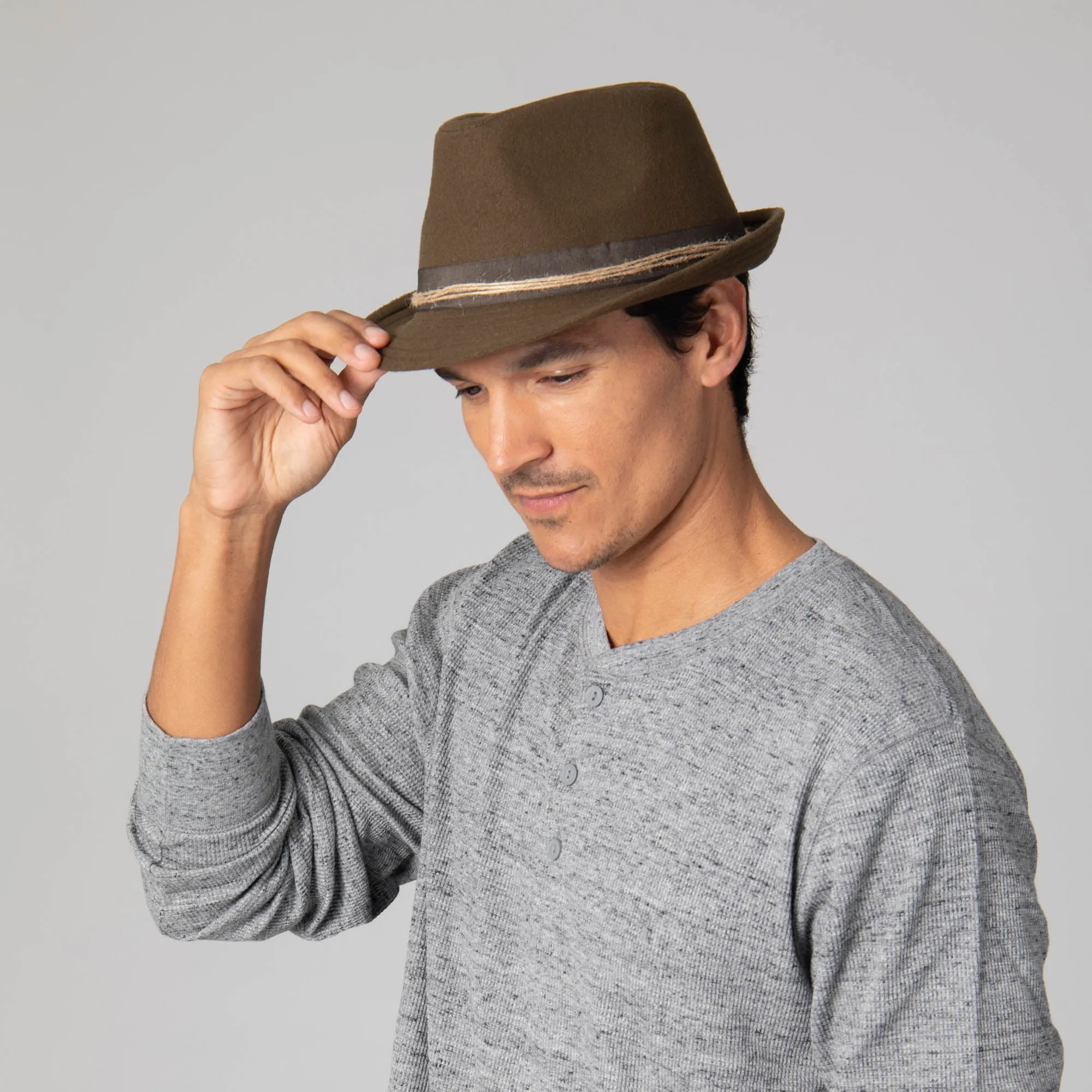 Faux Felt Stingy Brim Fedora sold by San Diego Hat Company product image thumbnail 3