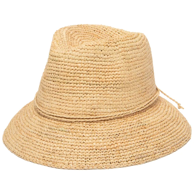 Laguna - Womens Crochet Raffia Bucket sold by San Diego Hat Company