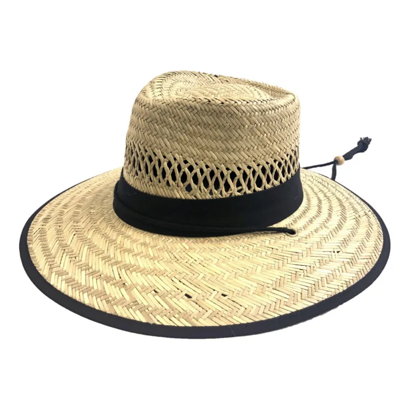 Men Rush Straw Lifeguard Hat with Adjustable Chin Cord sold by San Diego Hat Company