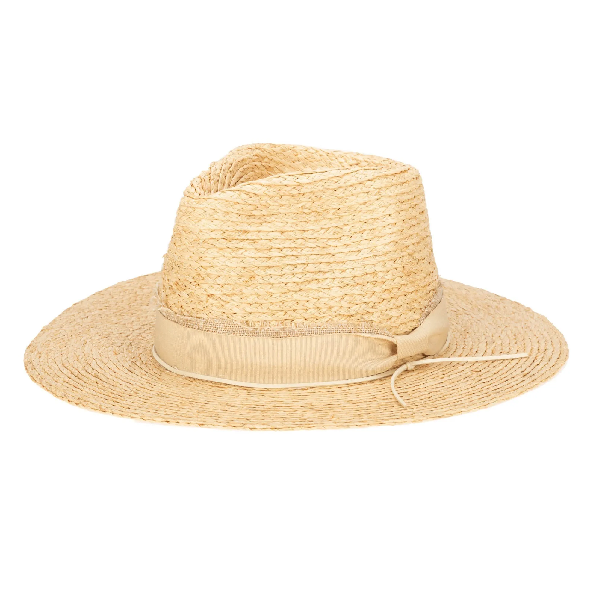 Sun Bather - Raffia Braid Fedora with Mixed Band sold by San Diego Hat Company