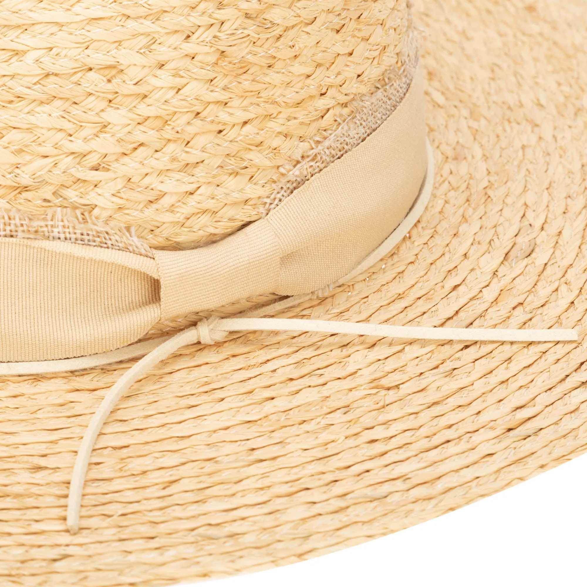 Sun Bather - Raffia Braid Fedora with Mixed Band sold by San Diego Hat Company product image thumbnail 4