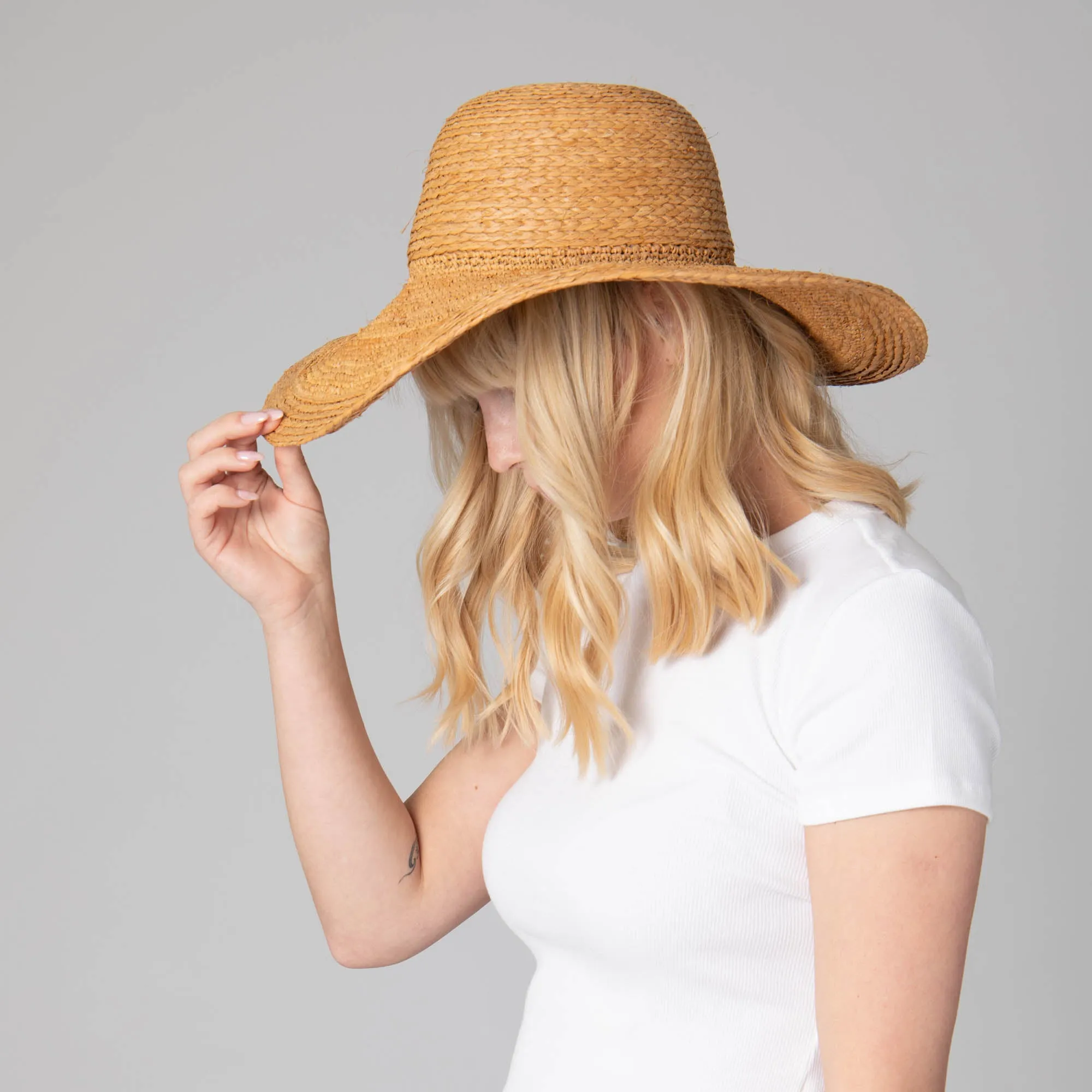 Elegant - Raffia Braid Round Crown Sun Hat sold by San Diego Hat Company product image thumbnail 4