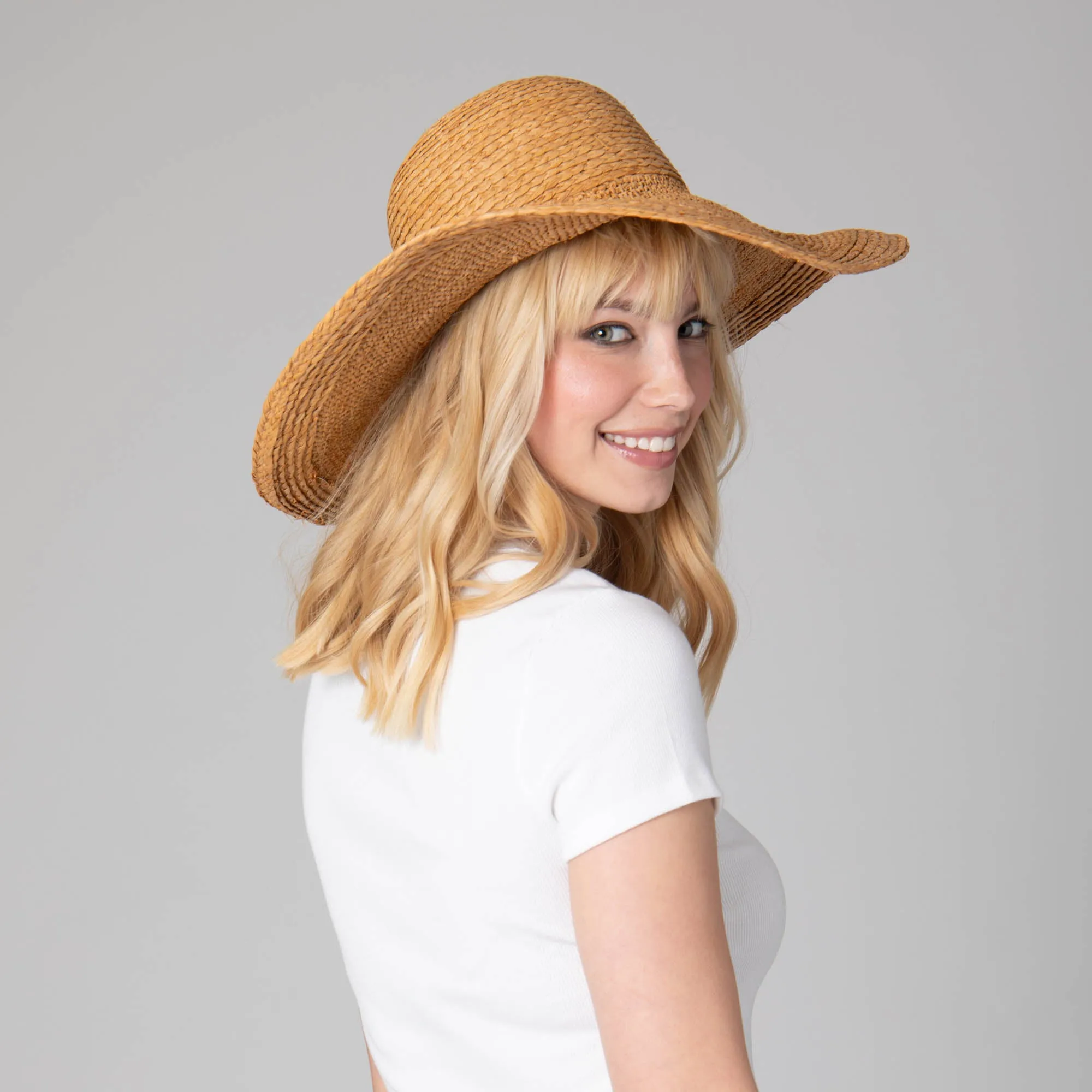 Elegant - Raffia Braid Round Crown Sun Hat sold by San Diego Hat Company product image thumbnail 3