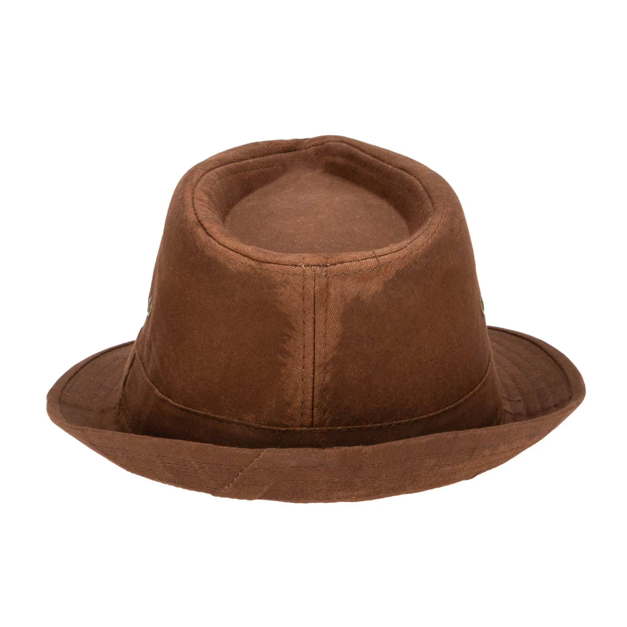 Mens Cut and Sew Waxed Cotton Stingy Brim Fedora sold by San Diego Hat Company product image thumbnail 3