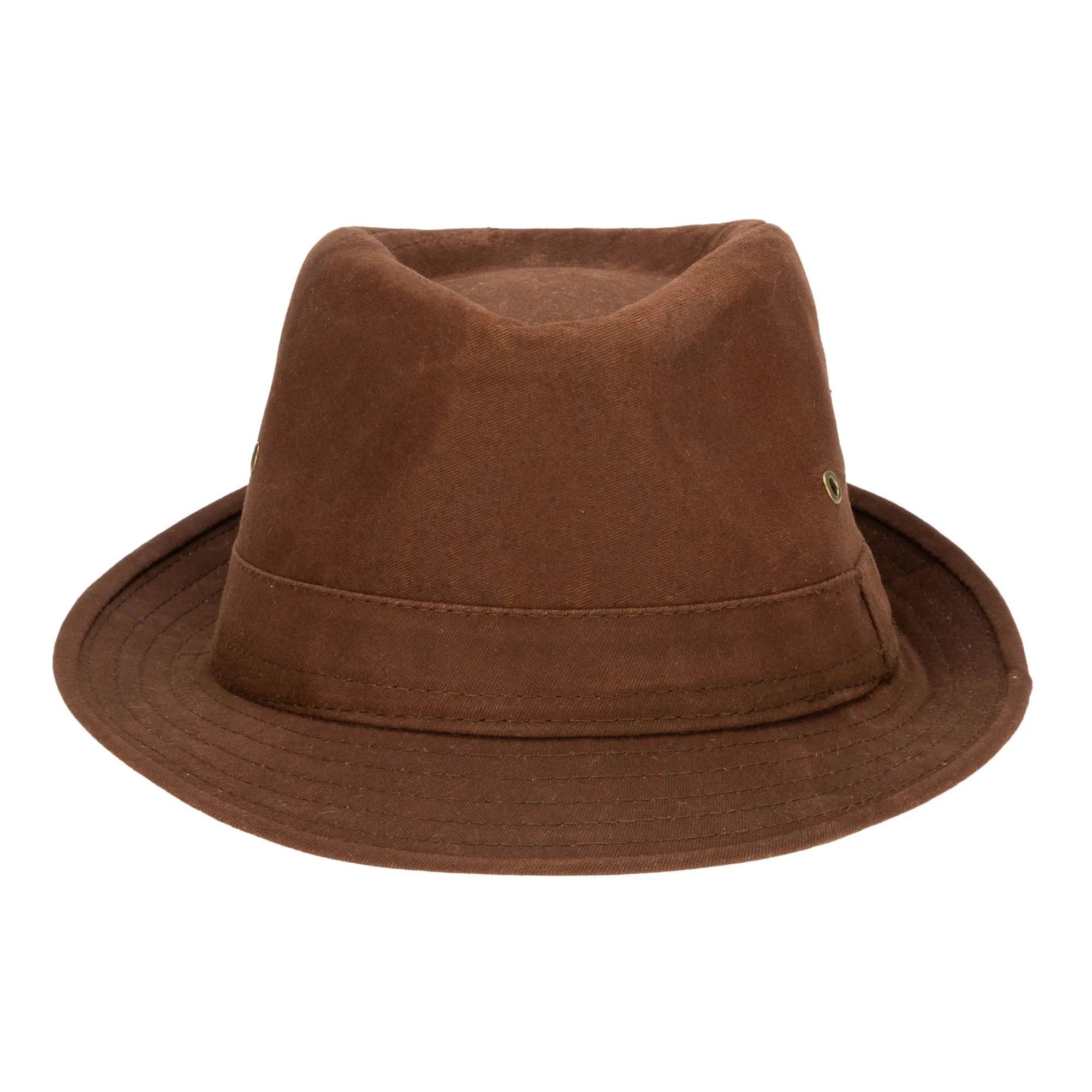 Mens Cut and Sew Waxed Cotton Stingy Brim Fedora sold by San Diego Hat Company product image thumbnail 2