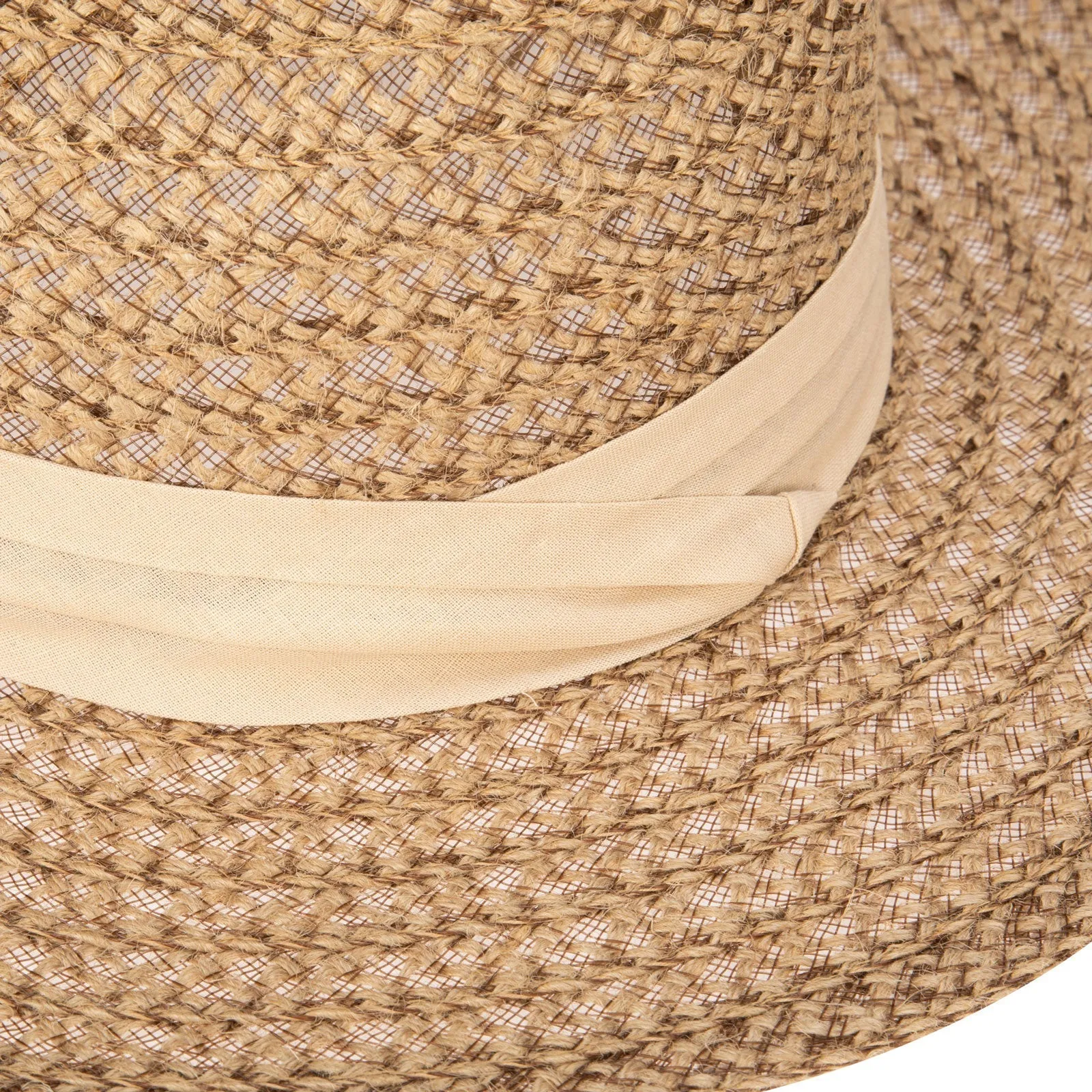 Well Crafted Fedora - Braided Hemp Fedora with Pleated Band sold by San Diego Hat Company product image thumbnail 4