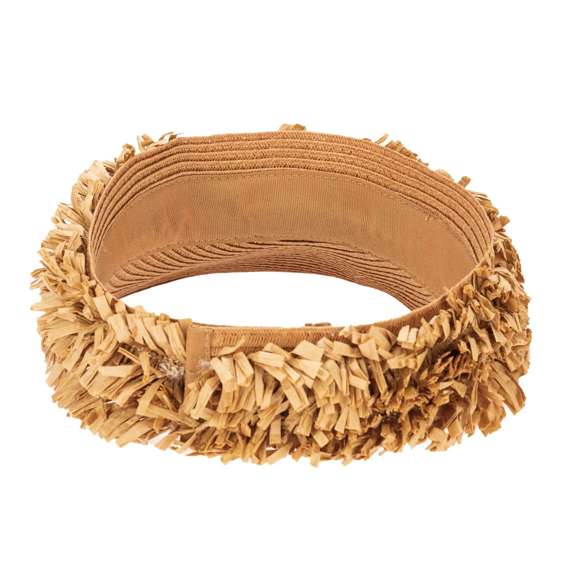 Happy Day - Ultrabraid Visor with Straw Fringe Band sold by San Diego Hat Company product image thumbnail 3