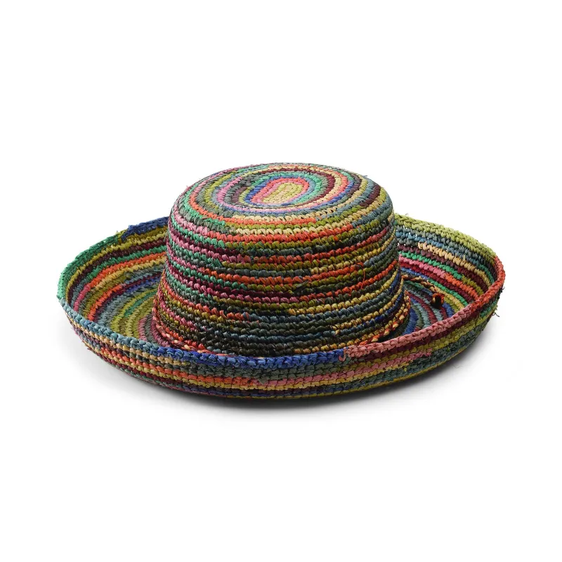 Women's Crocheted Raffia Kettle Brim Hat sold by San Diego Hat Company