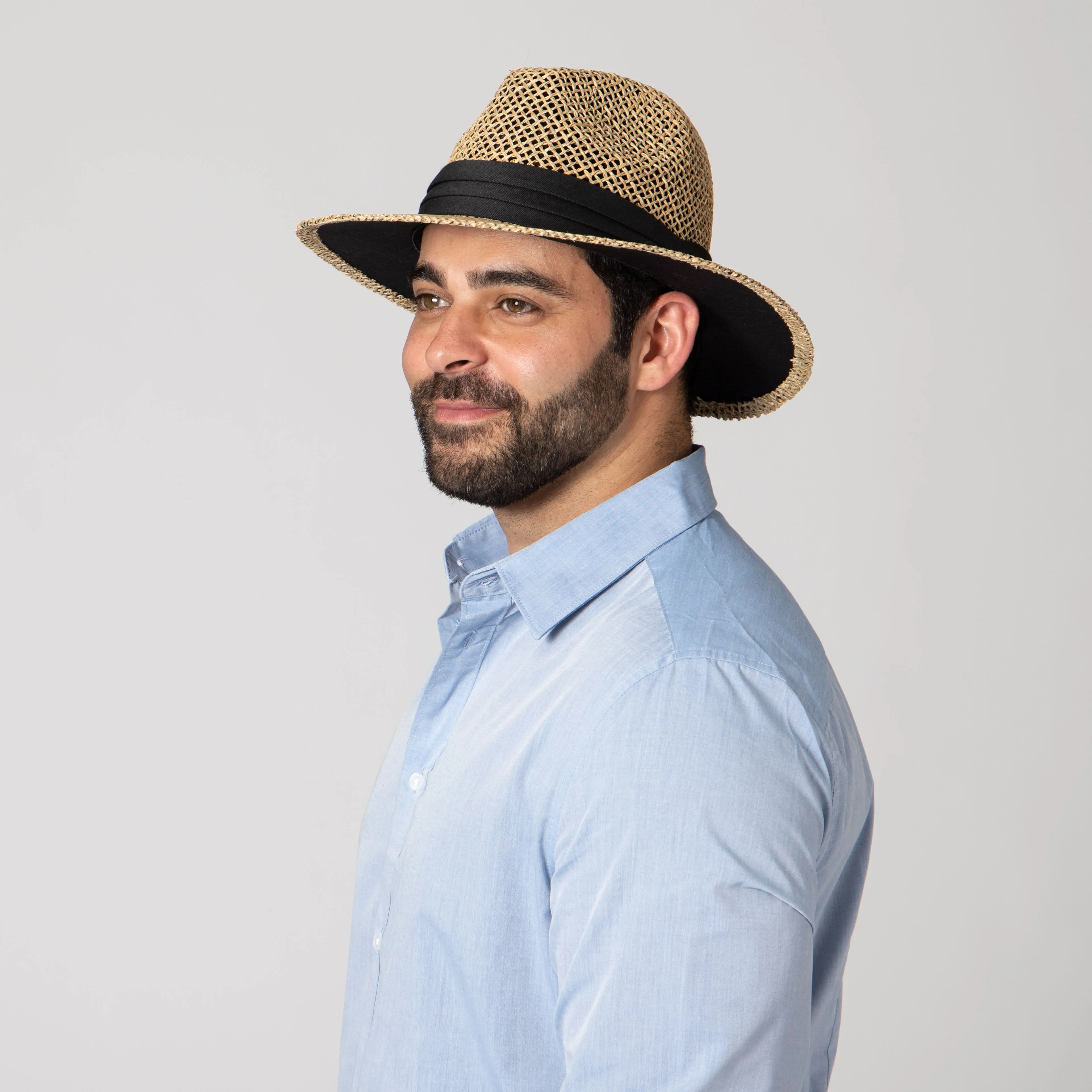 Mens Rush Straw Wide Brim Fedora sold by San Diego Hat Company product image thumbnail 4