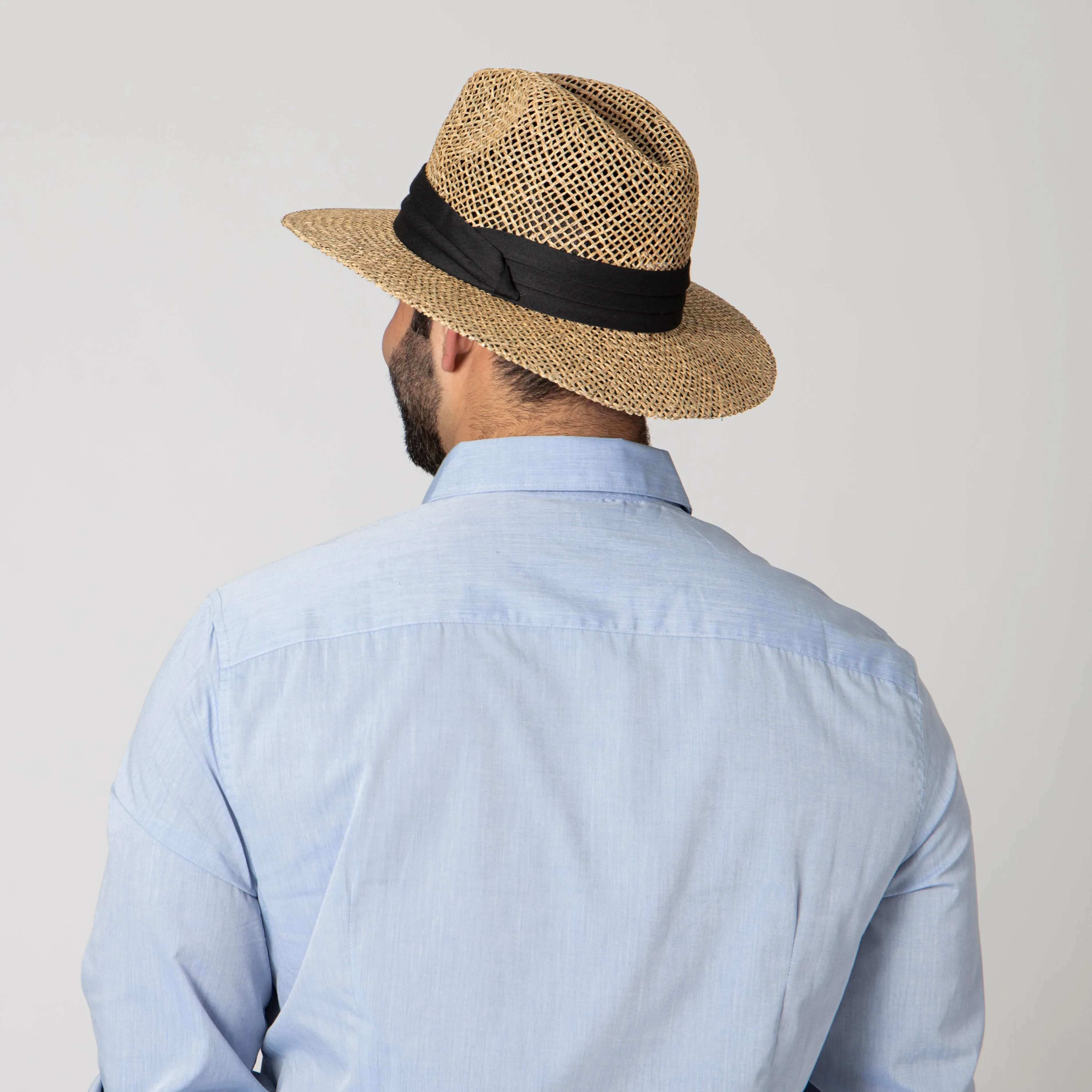 Mens Rush Straw Wide Brim Fedora sold by San Diego Hat Company product image thumbnail 3