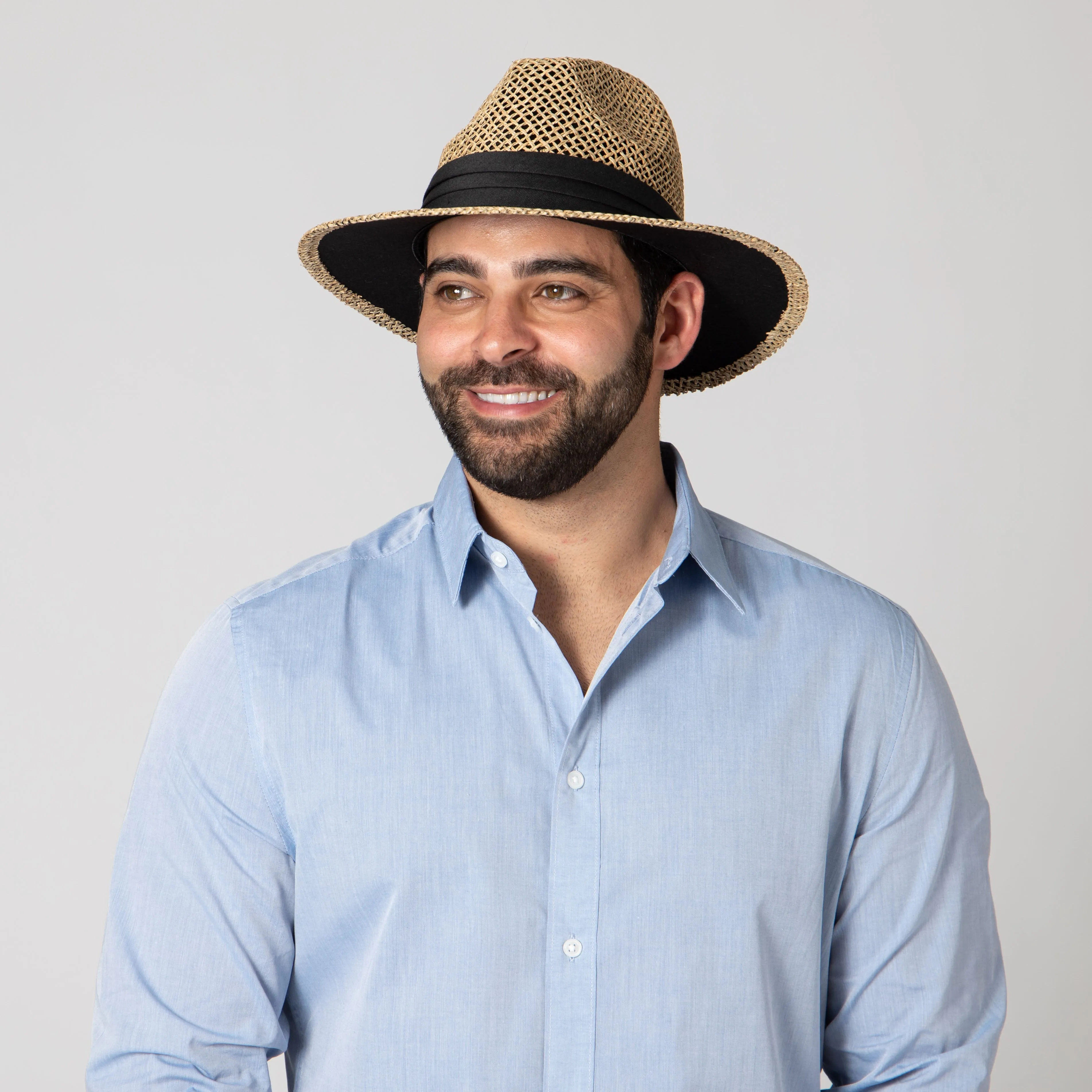 Mens Rush Straw Wide Brim Fedora sold by San Diego Hat Company product image thumbnail 2