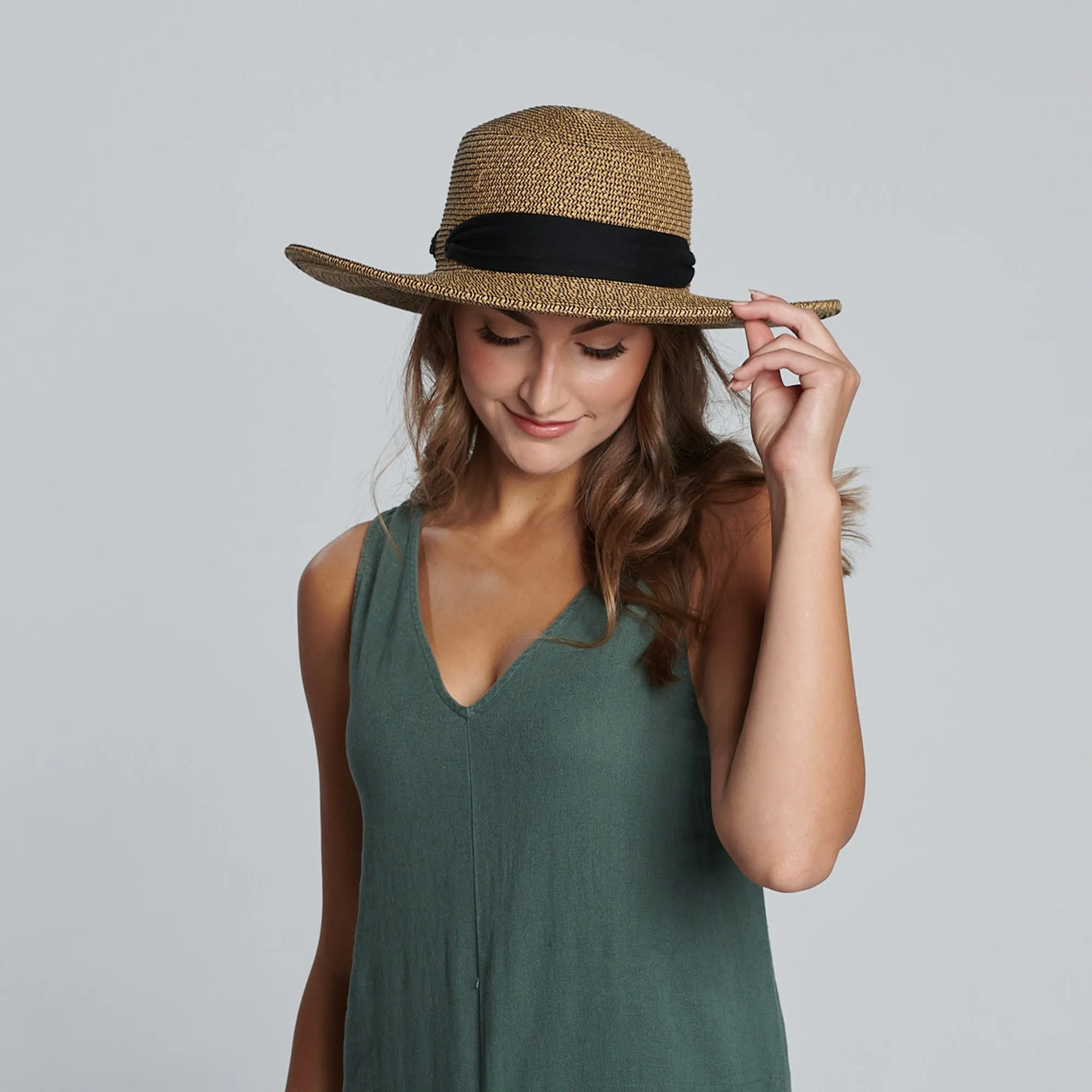 Women's Sun Brim Boater Hat with Scarf Bow sold by San Diego Hat Company product image thumbnail 2