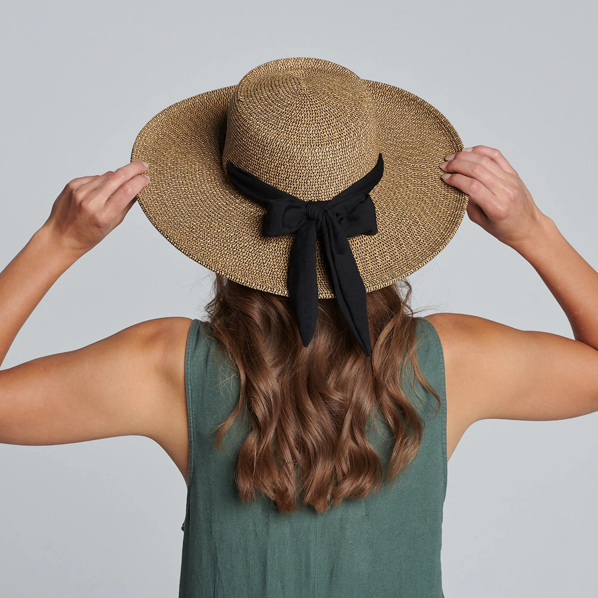 Women's Sun Brim Boater Hat with Scarf Bow sold by San Diego Hat Company product image thumbnail 4