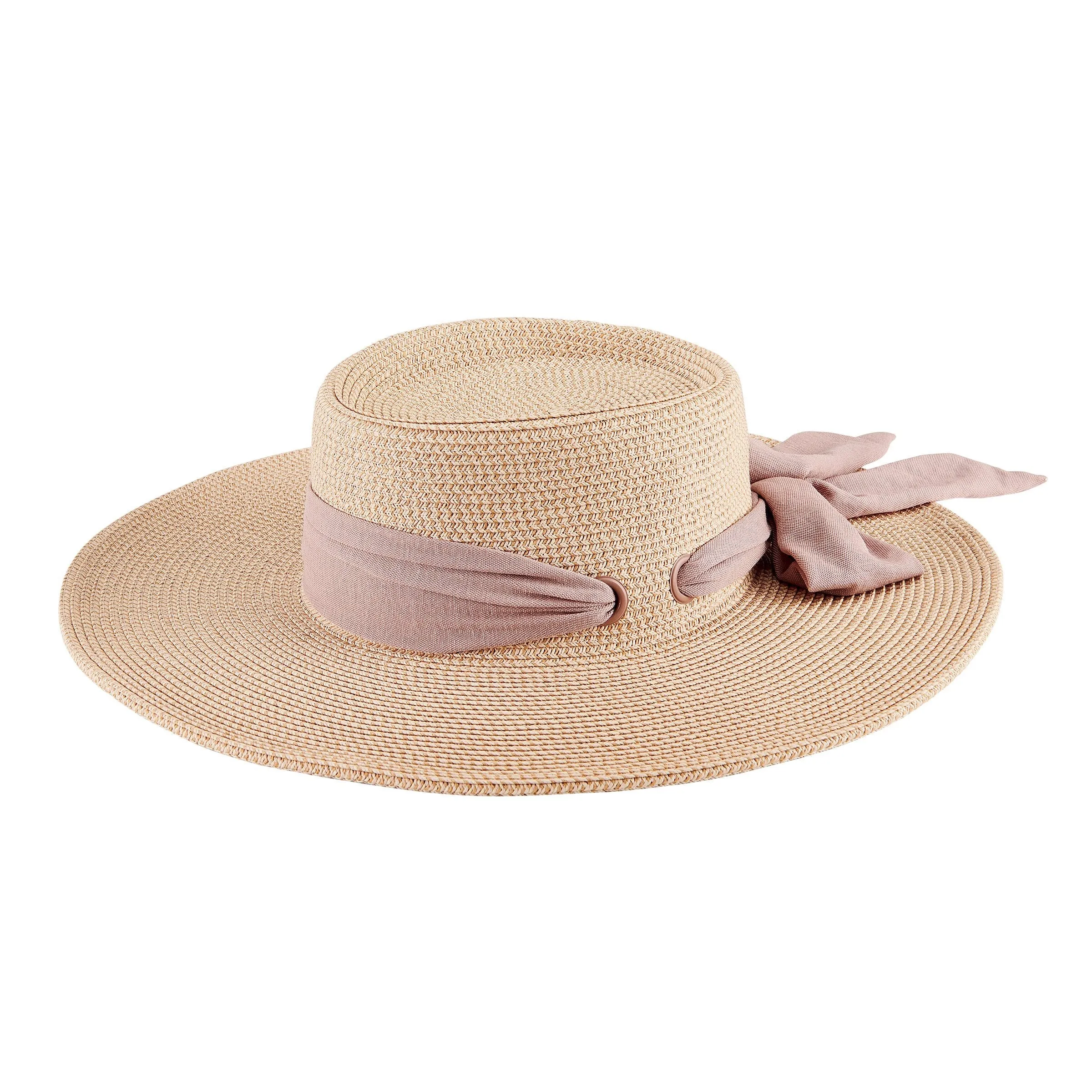 Women's Sun Brim Boater Hat with Scarf Bow sold by San Diego Hat Company product image thumbnail 5