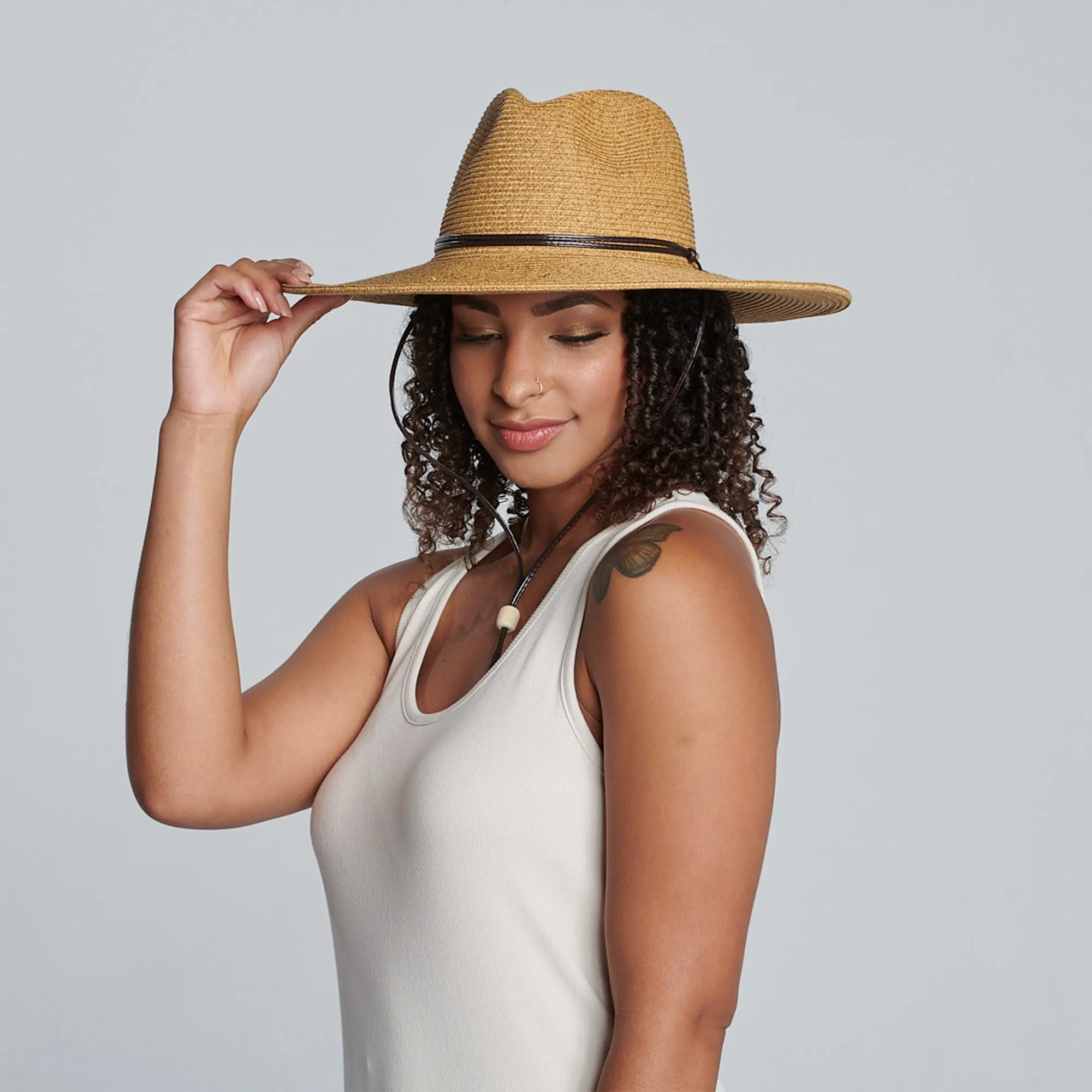 El Campo 4" Brim Sun Hat - UPF50 Sun Protection with Chin Cord - San Diego Hat Co. sold by San Diego Hat Company product image thumbnail 4