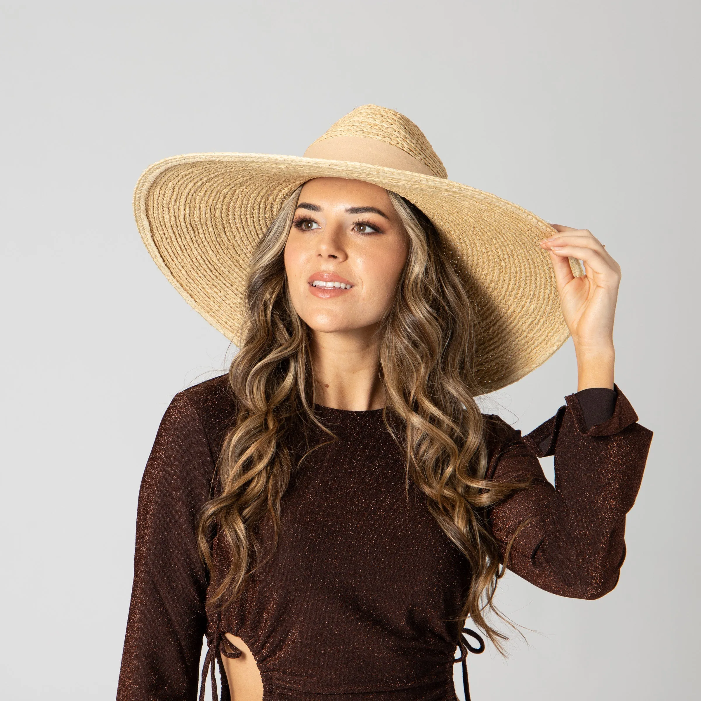 Women's Raffa Braid Wide Brim Fedora With Suede Band sold by San Diego Hat Company product image thumbnail 2