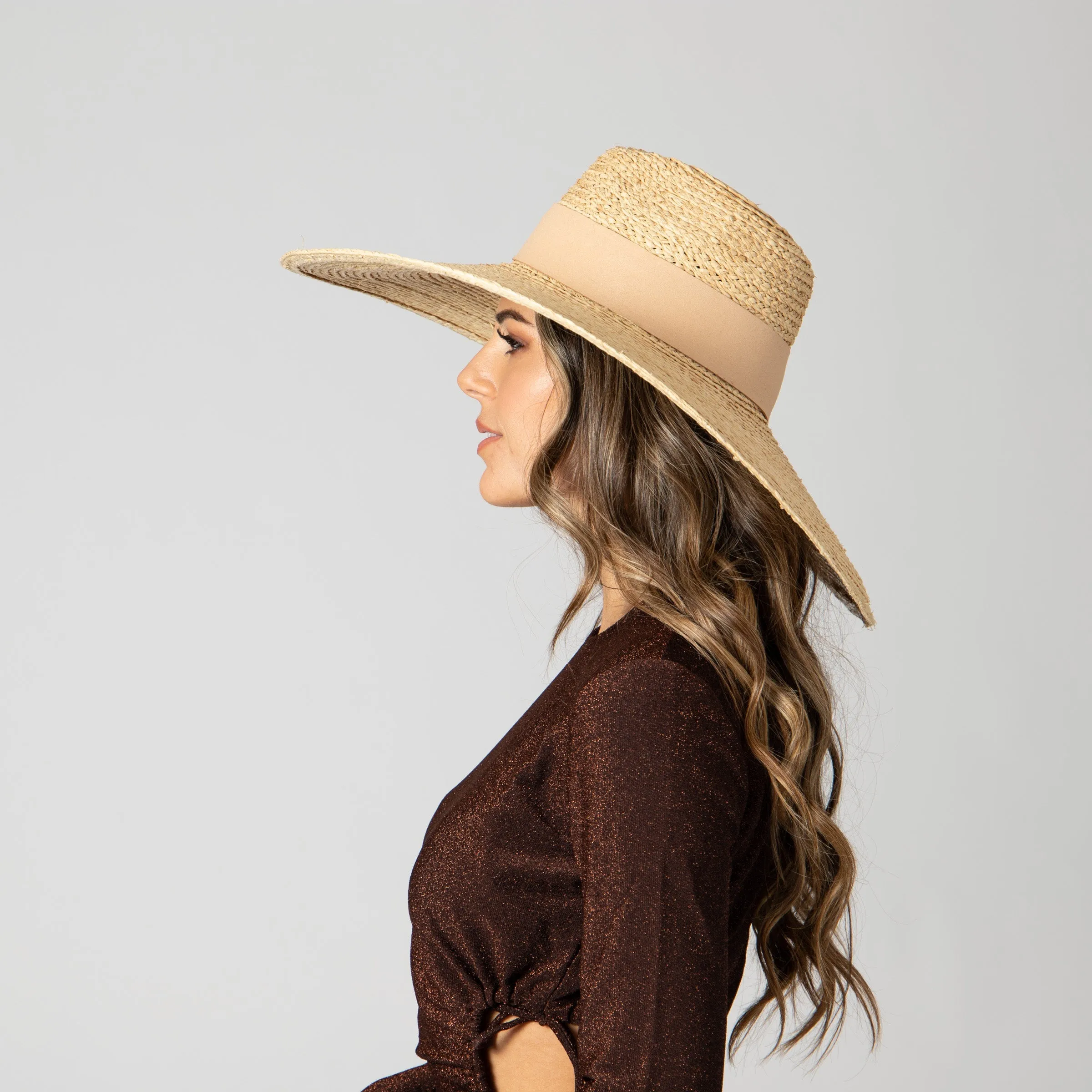 Women's Raffa Braid Wide Brim Fedora With Suede Band sold by San Diego Hat Company product image thumbnail 3