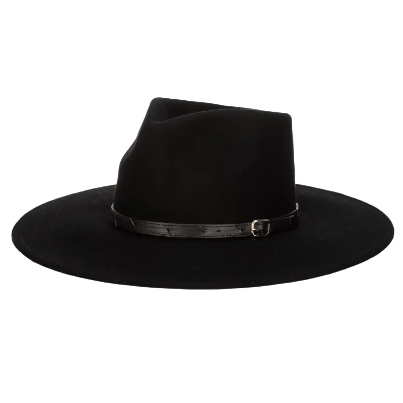 Flameworthy - Women's Felt Fedora W/ Belted Sliced Band sold by San Diego Hat Company