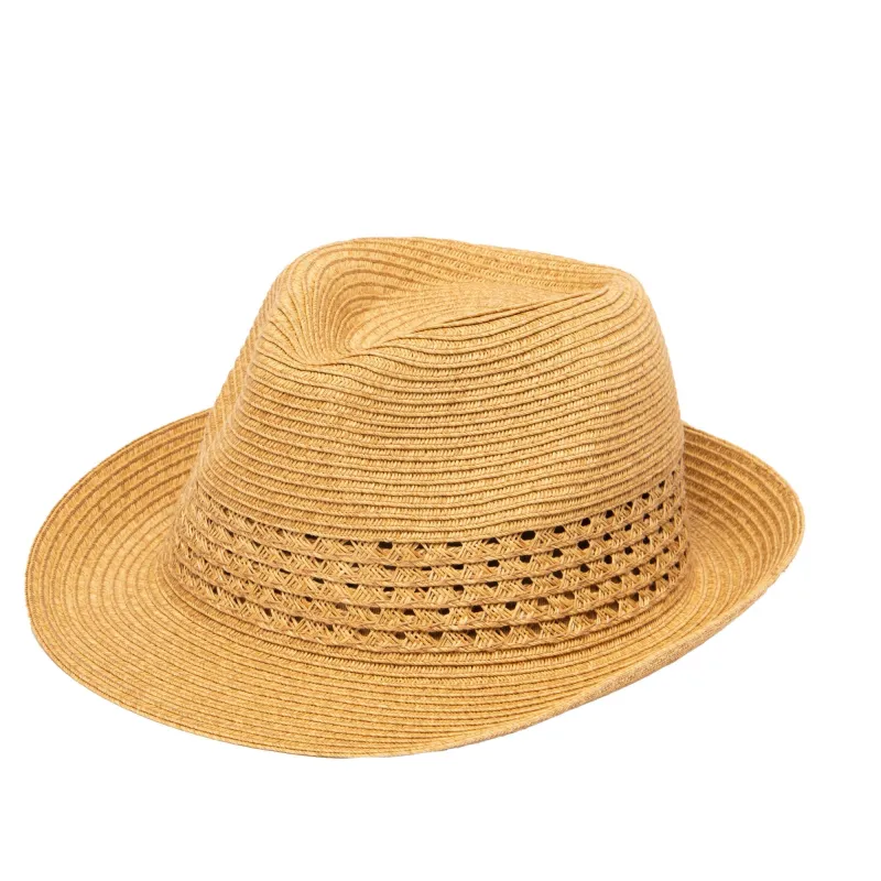 Everyday Fedora - Women's Fedora W/ Open Weave Inset sold by San Diego Hat Company