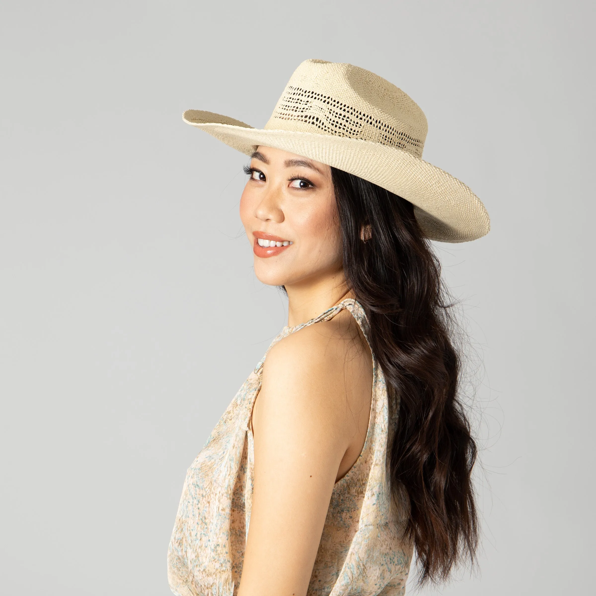 Women's Woven Cowboy With 2 Tone Cotton Band sold by San Diego Hat Company product image thumbnail 3